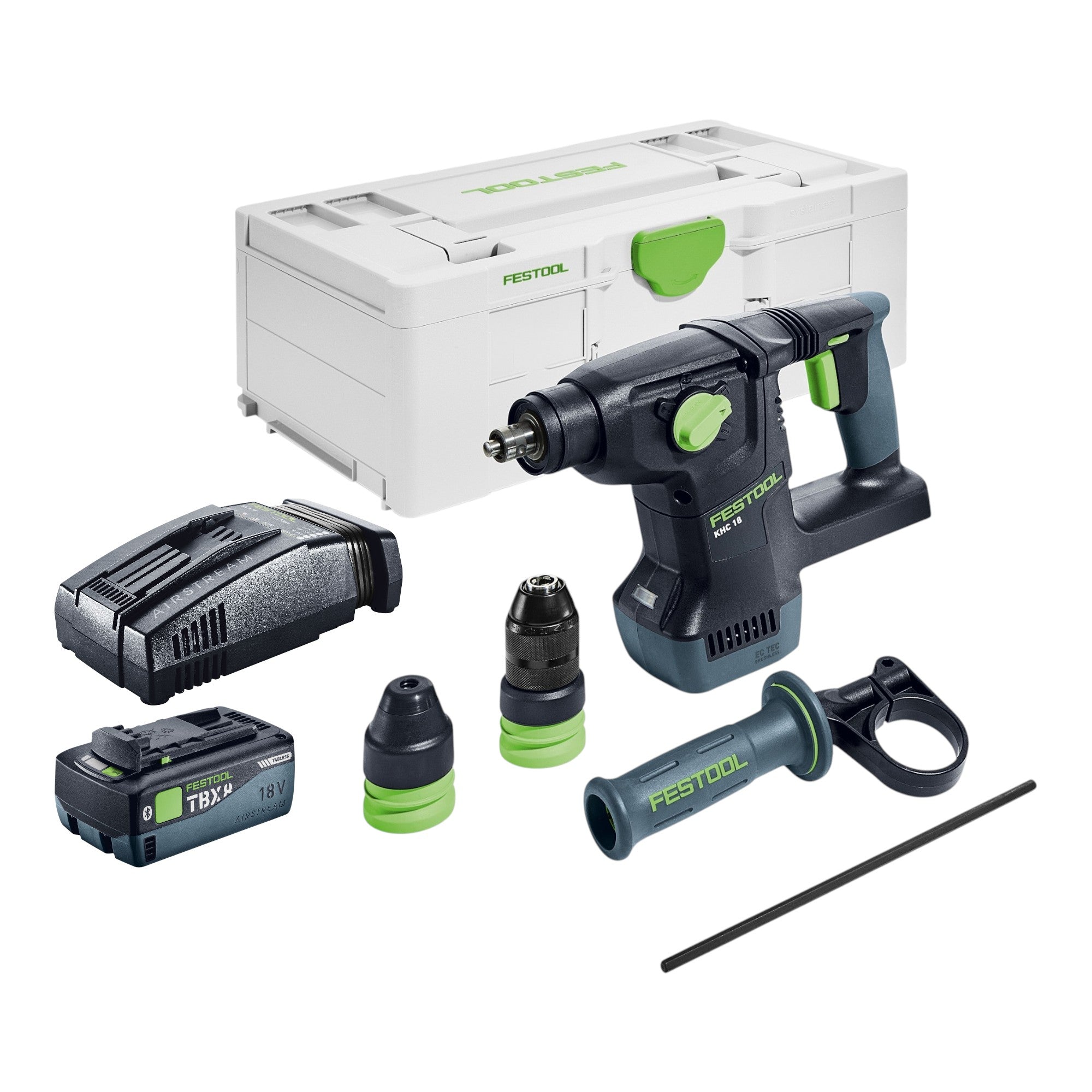 Festool KHC 18 EB Basic Akku Kombihammer 18 V 2 6 J SDS Plus Brushless 1x Akku 8 0 Ah Schnellladegeraet Systainer 0 - toolbrothers