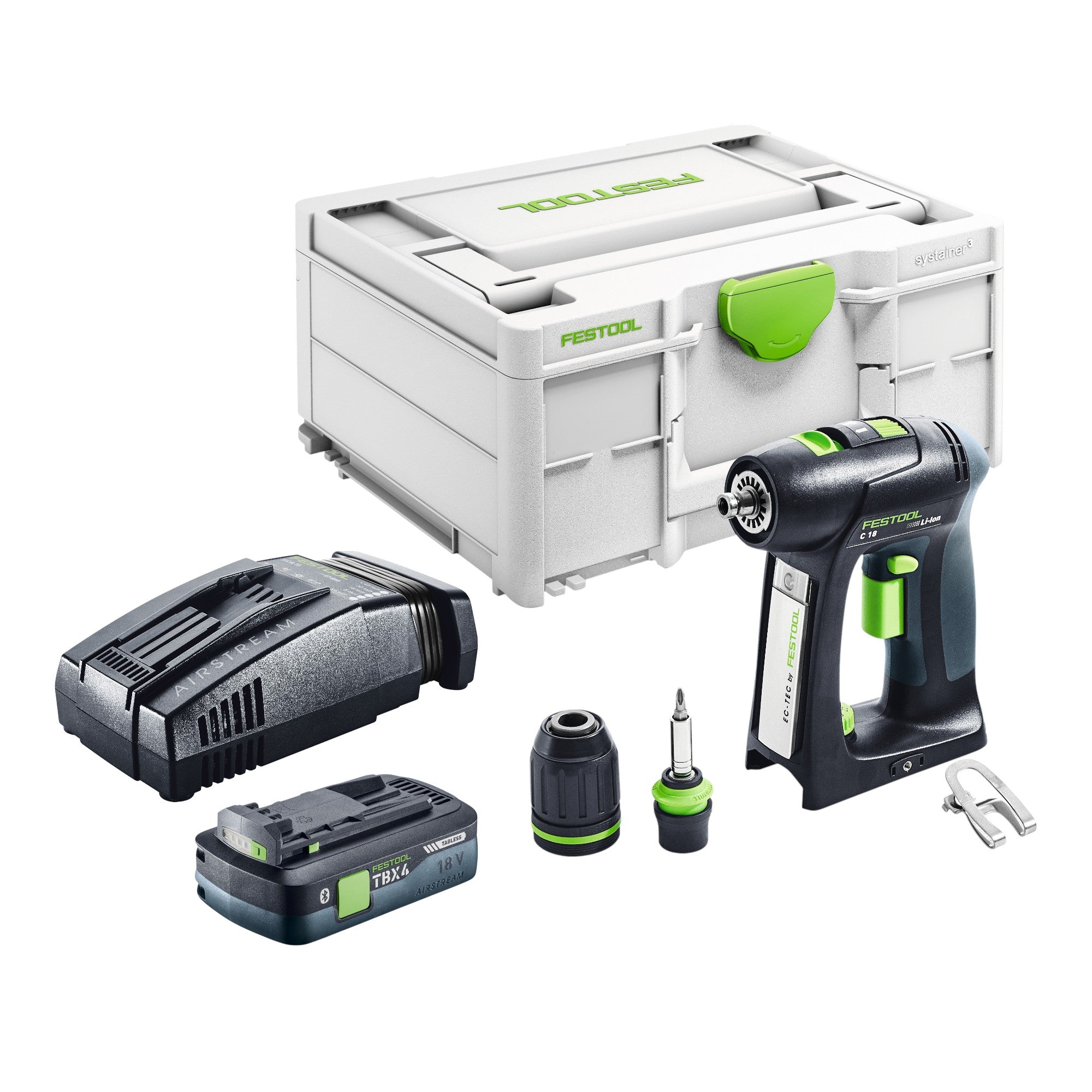 Festool C 18 Basic Akku Bohrschrauber 18 V 45 Nm Brushless 1x Akku 4 0 Ah Schnellladegeraet Systainer 0 - toolbrothers