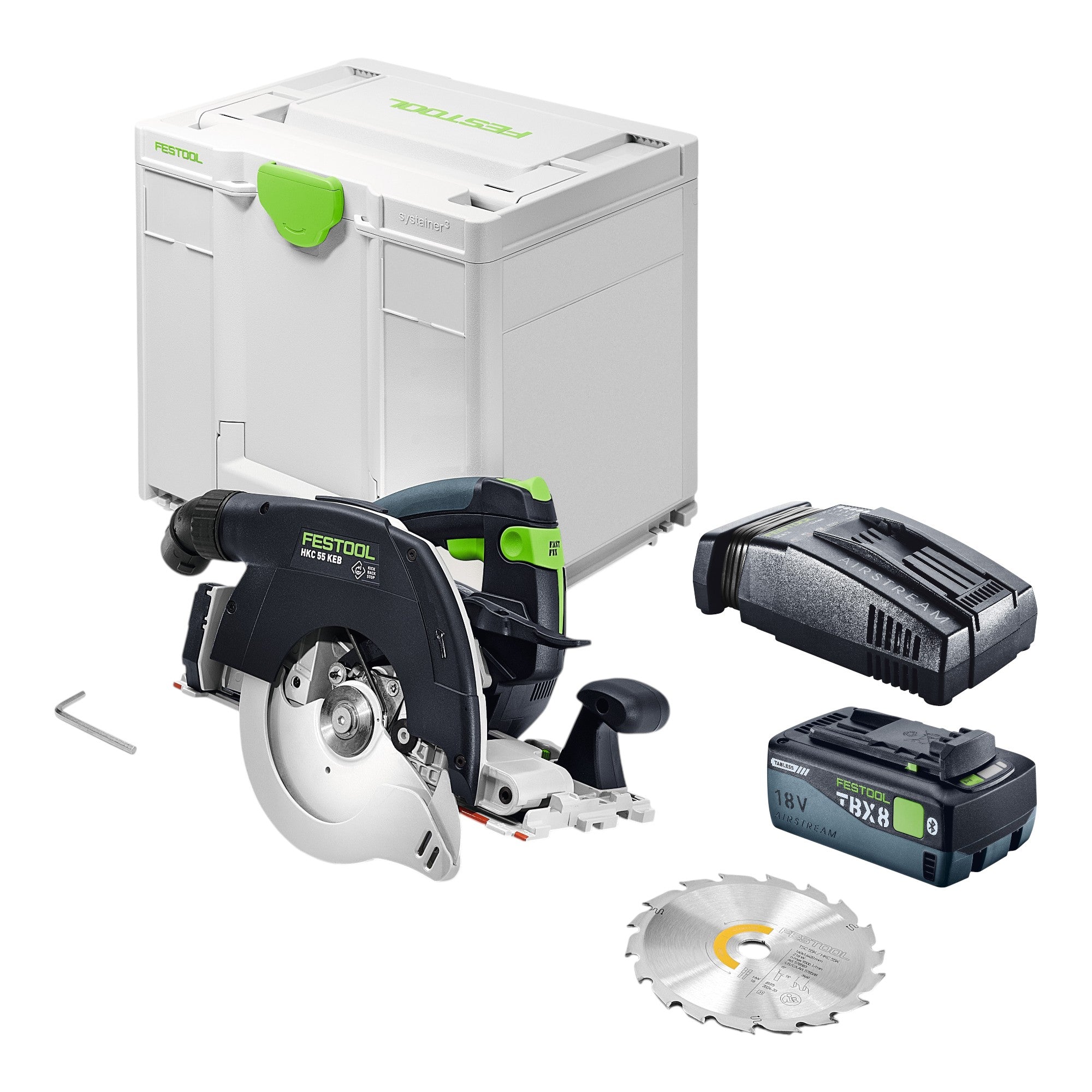 Festool HKC 55 KEB Basic Akku Handkreissaege 18 V 160 mm Brushless 1x Akku 8 0 Ah Schnellladegeraet Systainer 0 - toolbrothers