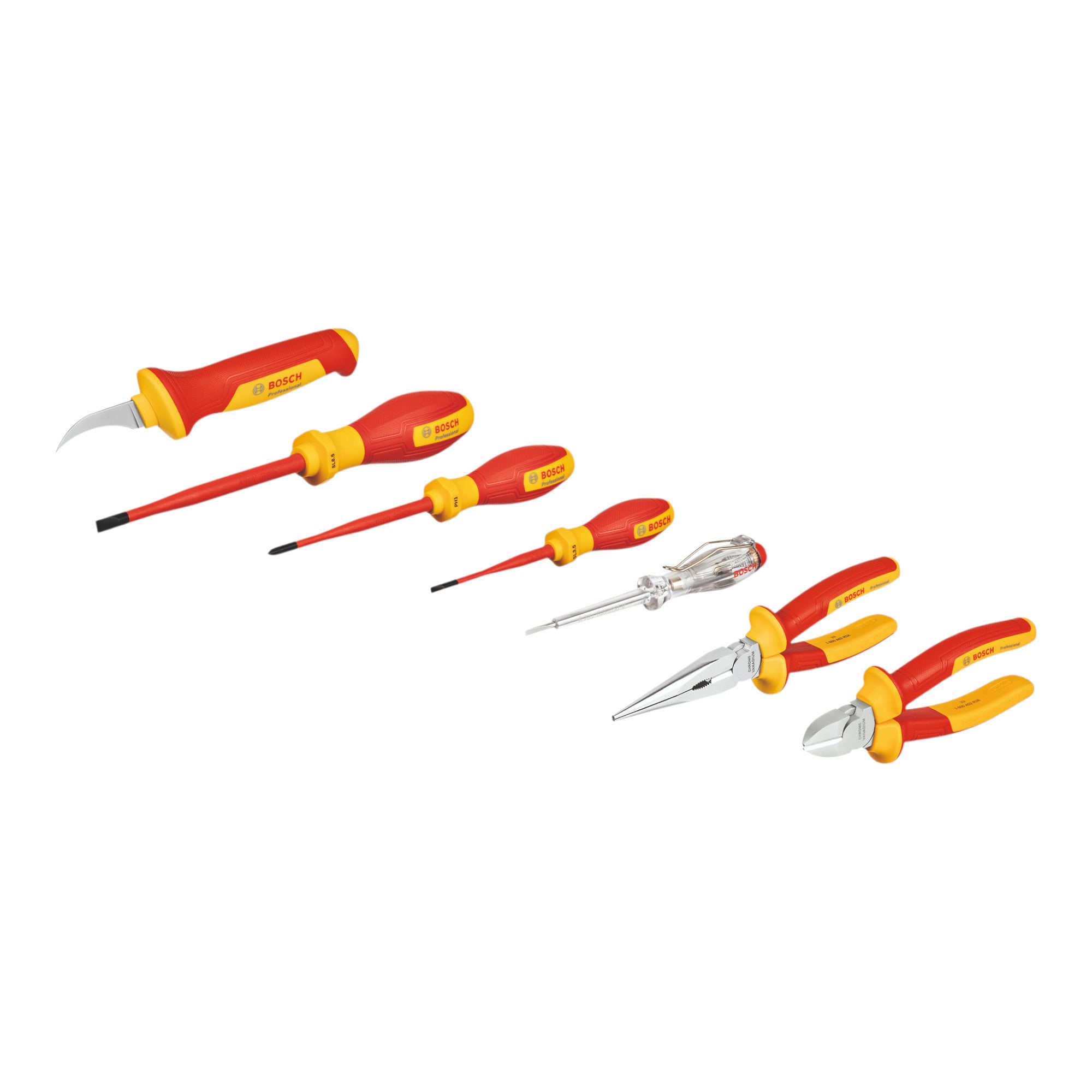 Bosch VDE Handwerkzeug Set 7 tlg 1600A02NG3 Schraubendreher Seitenschneider Zange 0 - toolbrothers