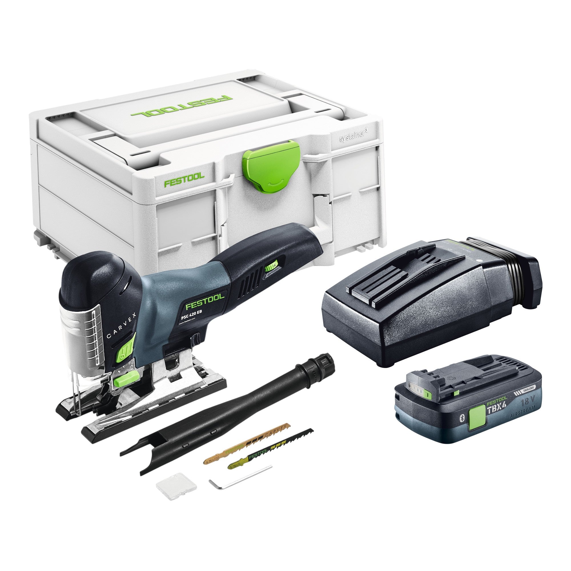 Festool PSC 420 EB Basic Akku Pendelstichsaege 18 V 120 mm Brushless 1x Akku 4 0 Ah Ladegeraet Systainer 0 - toolbrothers