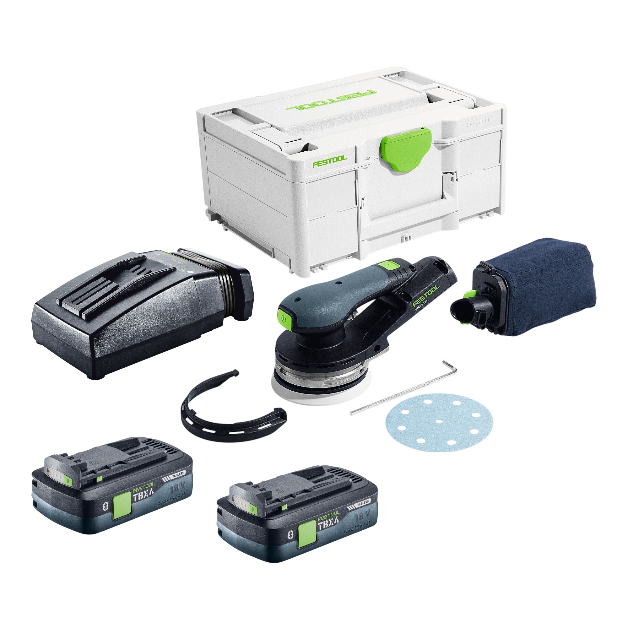 Festool ETSC 2 125 Basic Akku Exzenterschleifer 18 V 125 mm Brushless 2x Akku 4 0 Ah Ladegeraet Systainer 0 - toolbrothers