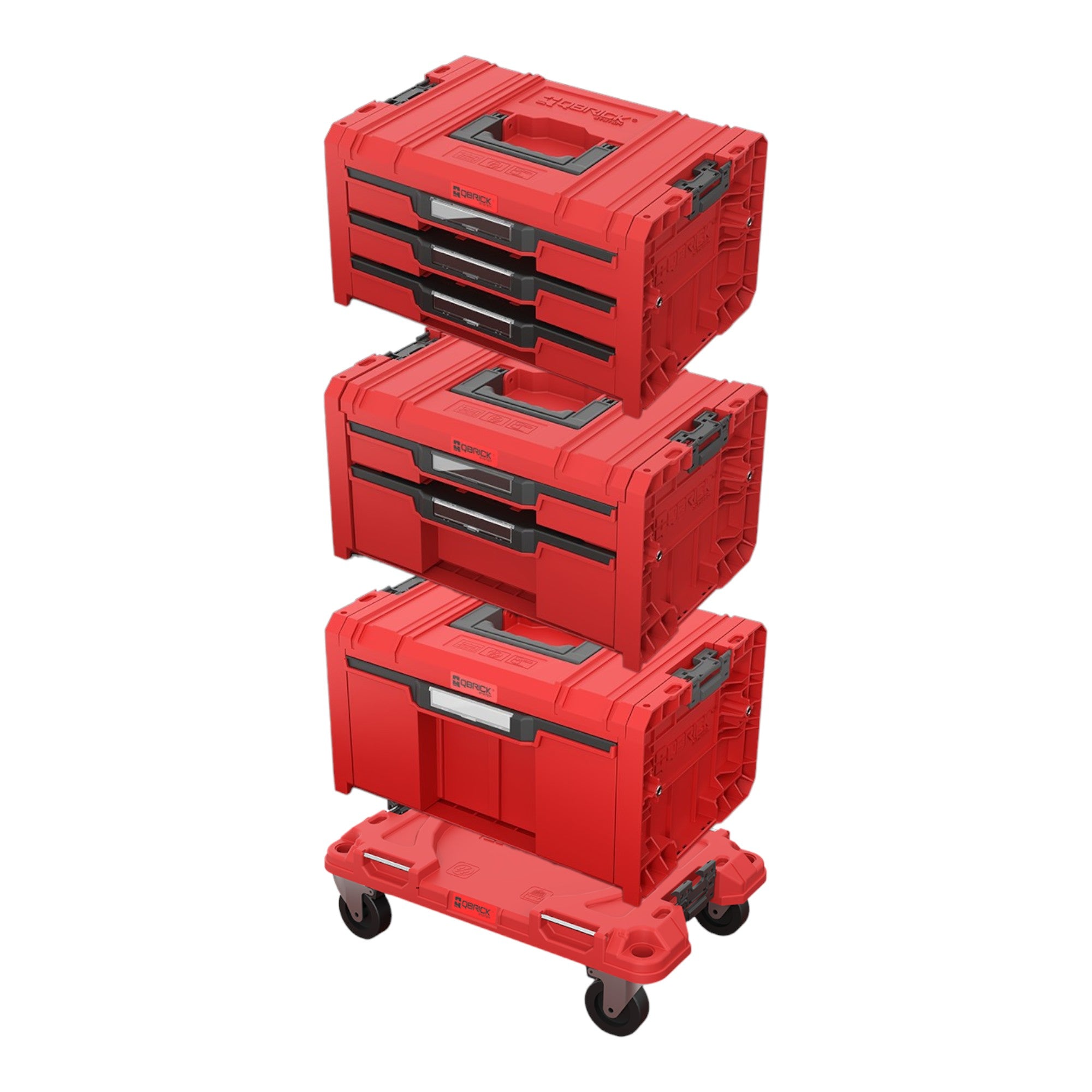 Qbrick System PRO Drawer Workshop Set 6 2 0 RED ULTRA HD Werkzeugkasten Set 4 tlg 525 x 345 x 885 mm 0 - toolbrothers