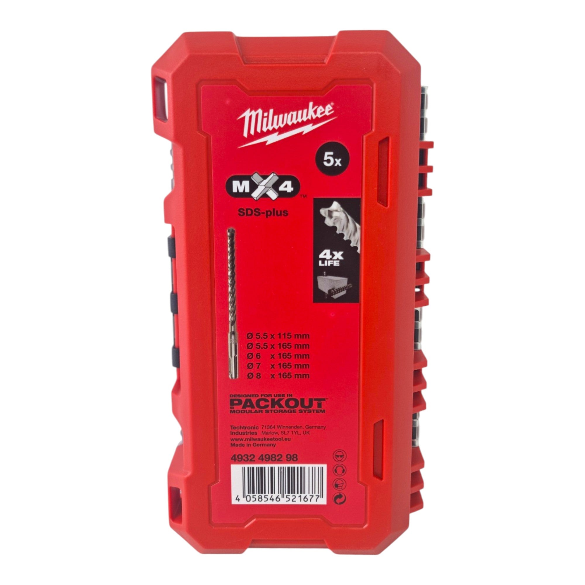 Milwaukee SDS Plus MX4 Bohrer Set 5 teilig 4 Cut 5 5 8 mm 4932498298  2 - toolbrothers