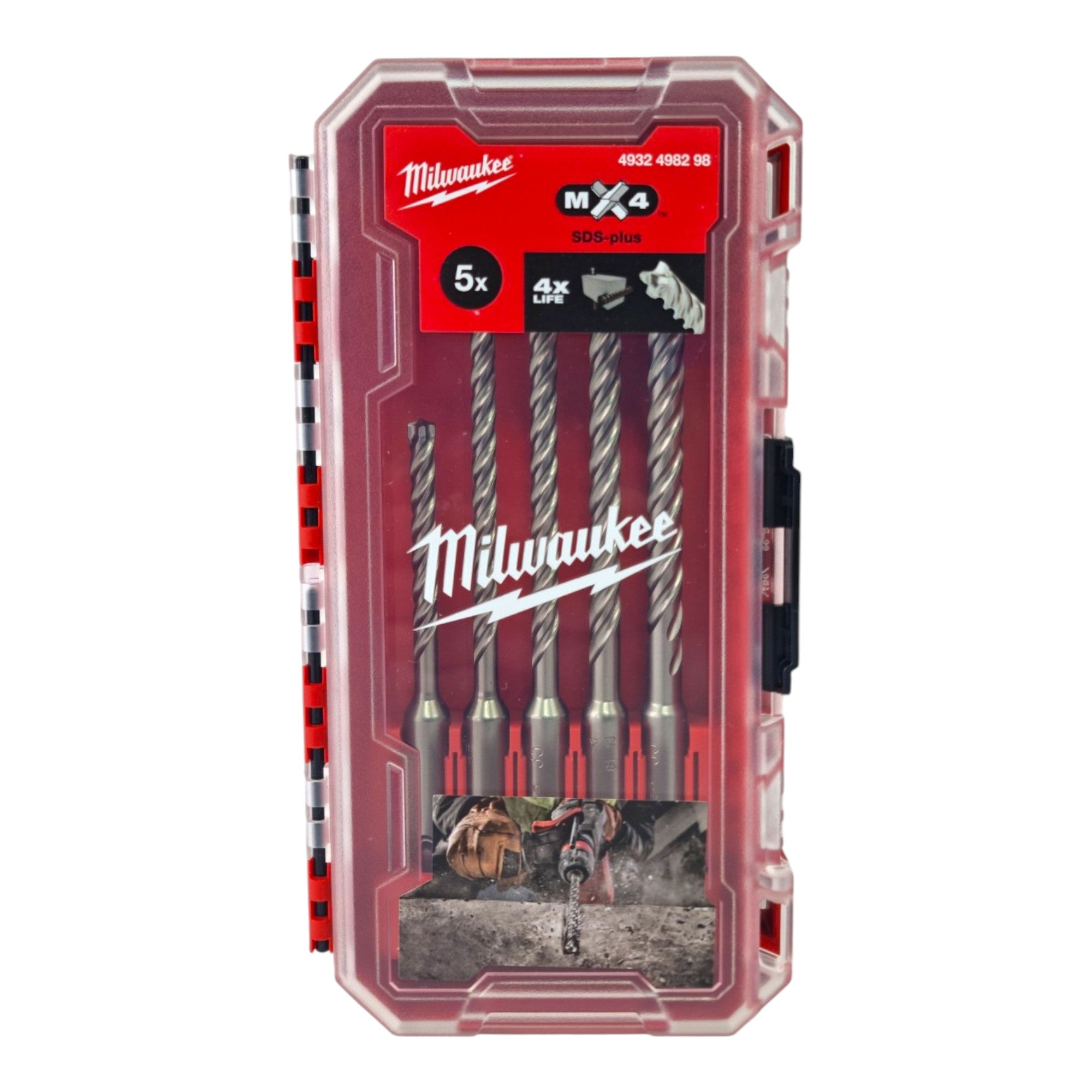 Milwaukee SDS Plus MX4 Bohrer Set 5 teilig 4 Cut 5 5 8 mm 4932498298  0 - toolbrothers