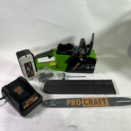 Procraft PKA48Li Akku Kettensaege 40 V 406 mm Brushless 1x Akku 8 0 Ah Ladegeraet Leicht Gebraucht 0 - toolbrothers