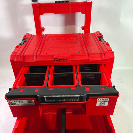 Qbrick System PRO Cart 2 0 Plus Drawer 2 Red Ultra HD Custom mobile Box auf Raedern 520 x 415 x 660 mm 9 5 l 12 l abnehmbarer Doppelteleskopgriff Beschaedigt 1 - toolbrothers