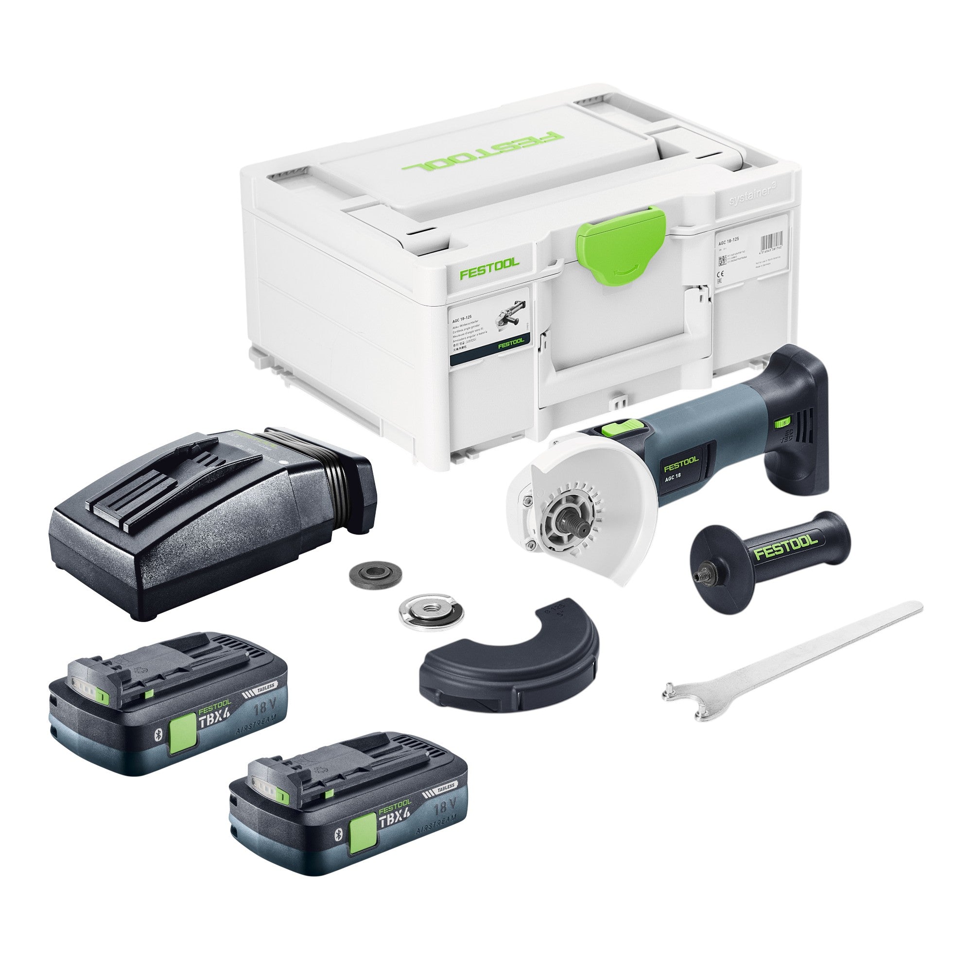 Festool AGC 18 125 EB Basic Akku Winkelschleifer 18 V 125 mm Brushless 2x Akku 4 0 Ah Ladegeraet Systainer 0 - toolbrothers