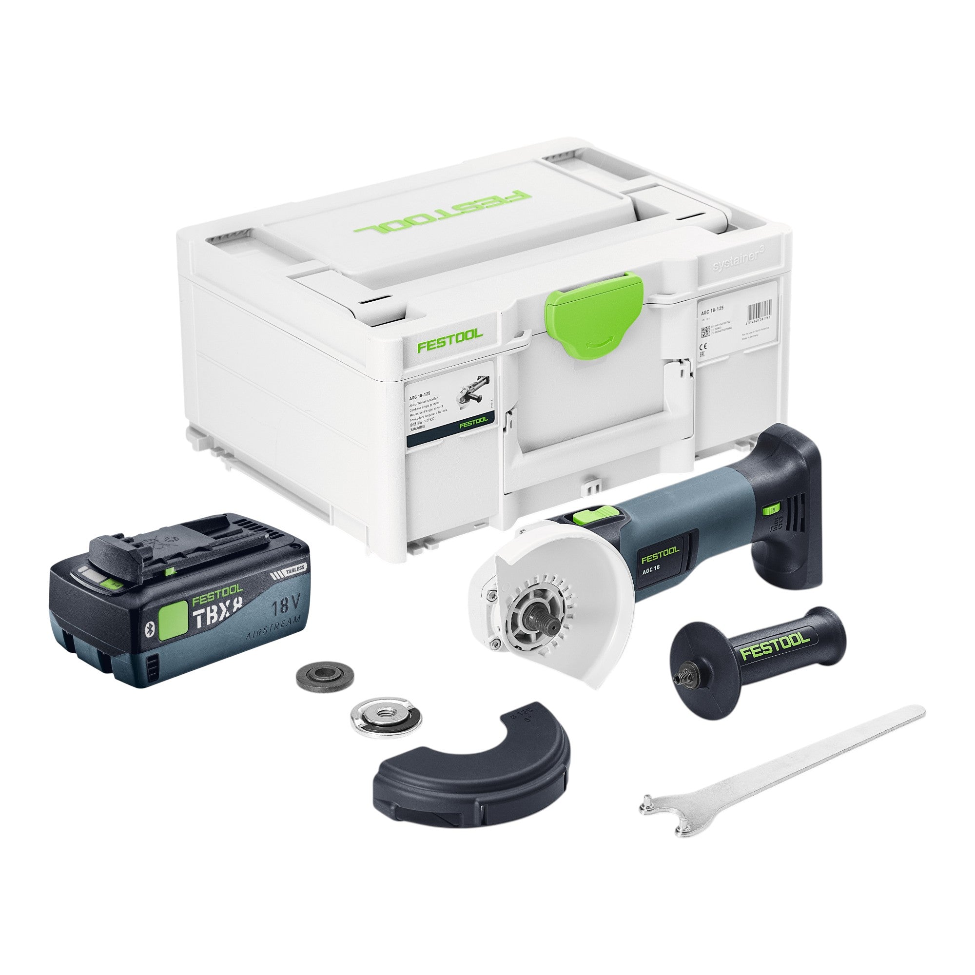 Festool AGC 18 125 EB Basic Akku Winkelschleifer 18 V 125 mm Brushless 1x Akku 8 0 Ah Systainer ohne Ladegeraet 0 - toolbrothers