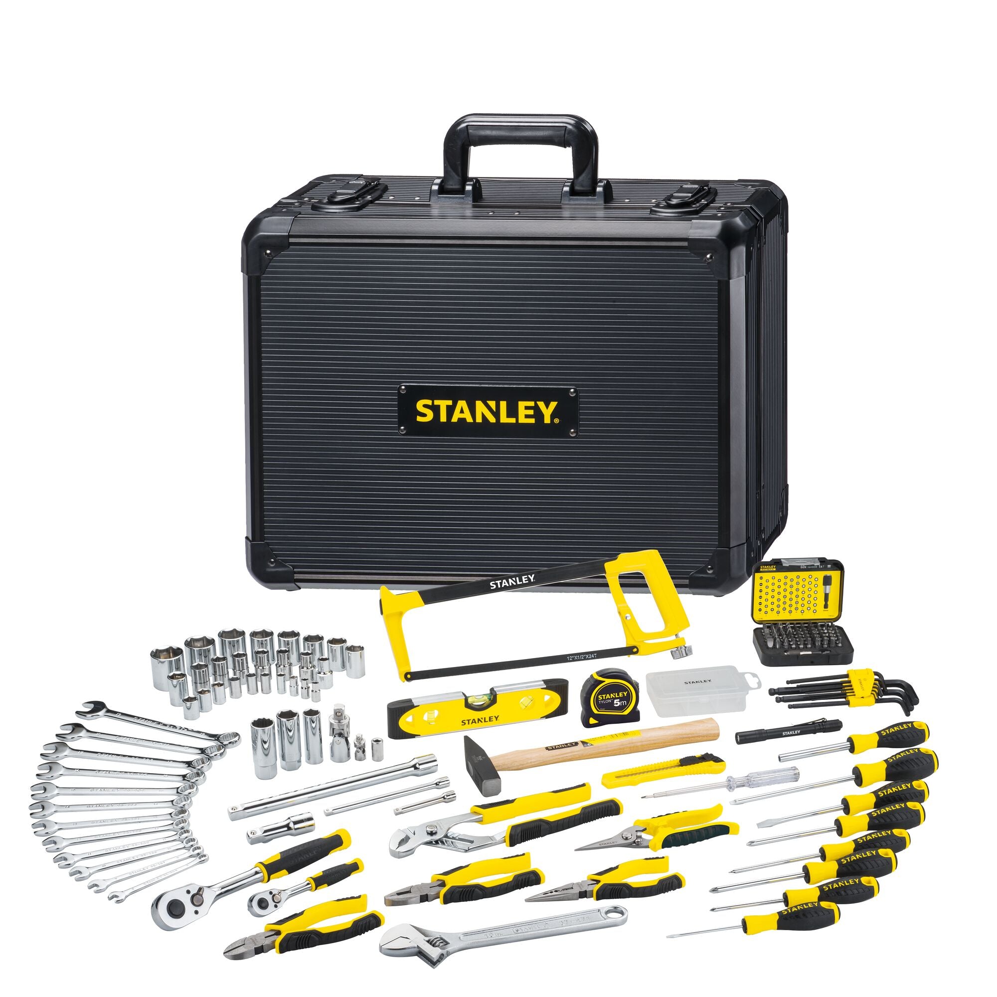 Stanley Handwerkzeug set 142 tlg Koffer STMT98109 1 Zange Schluessel Schneider Ratsche Schraubendreher 0 - toolbrothers