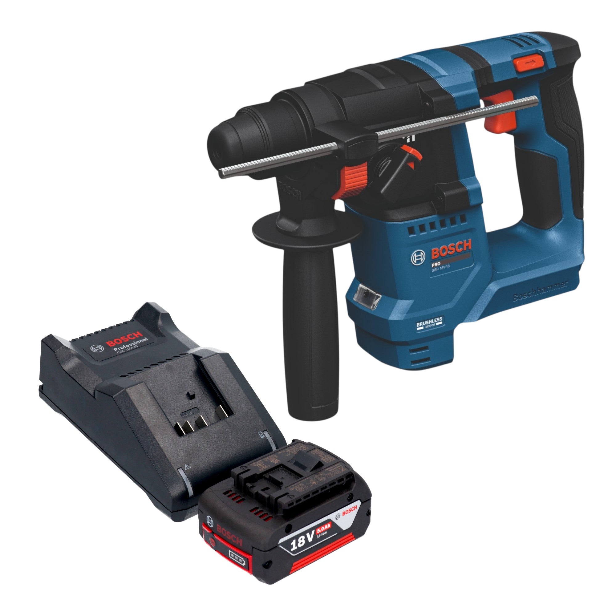 Bosch GBH 18V 18 Professional Akku Bohrhammer 18 V 1 5 J SDS plus Brushless 1x Akku 5 0 Ah Ladegeraet 0 - toolbrothers