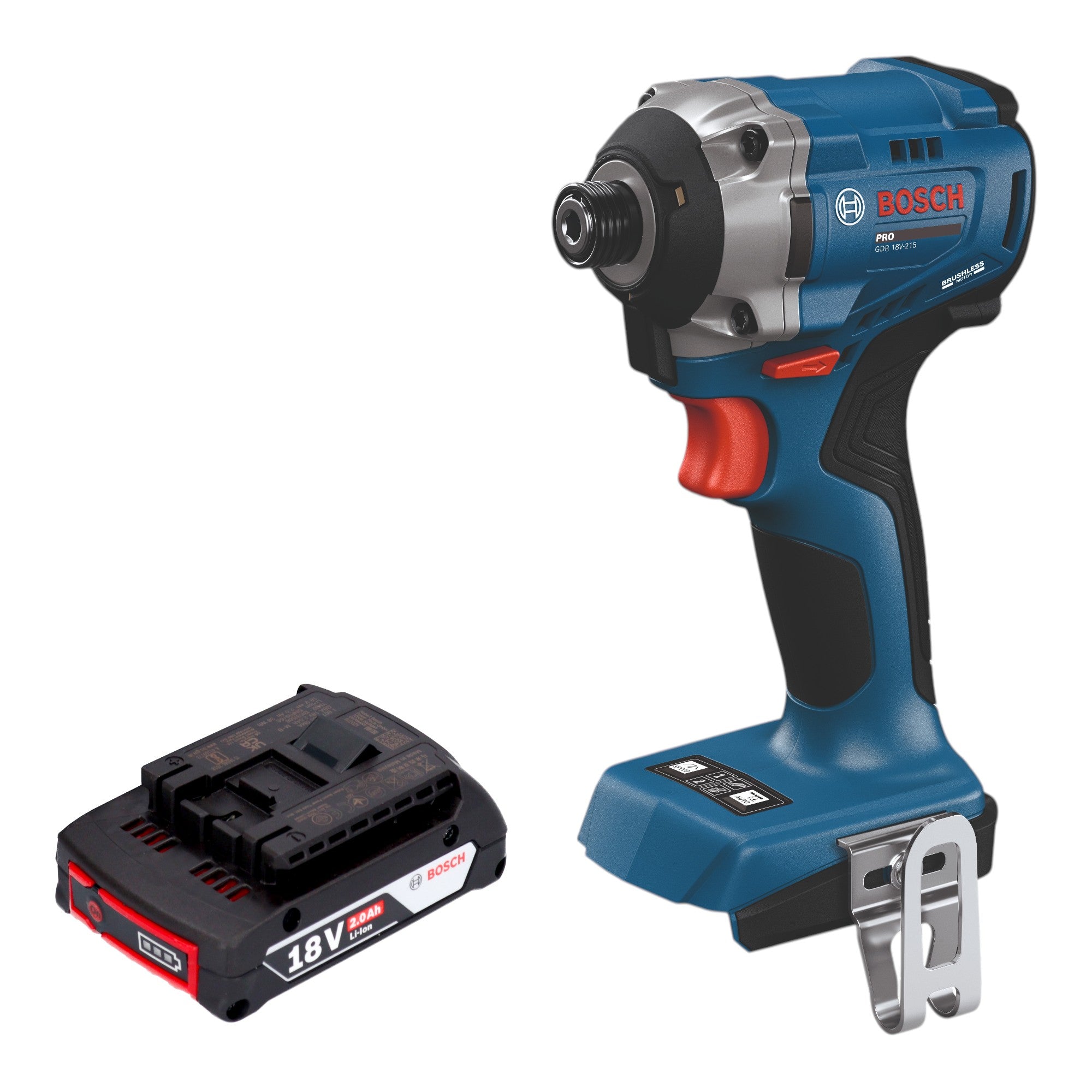 Bosch GDR 18V 215 Professional Akku Drehschlagschrauber 18 V 215 Nm 1 4 Brushless 1x Akku 2 0 Ah ohne Ladegeraet 0 - toolbrothers