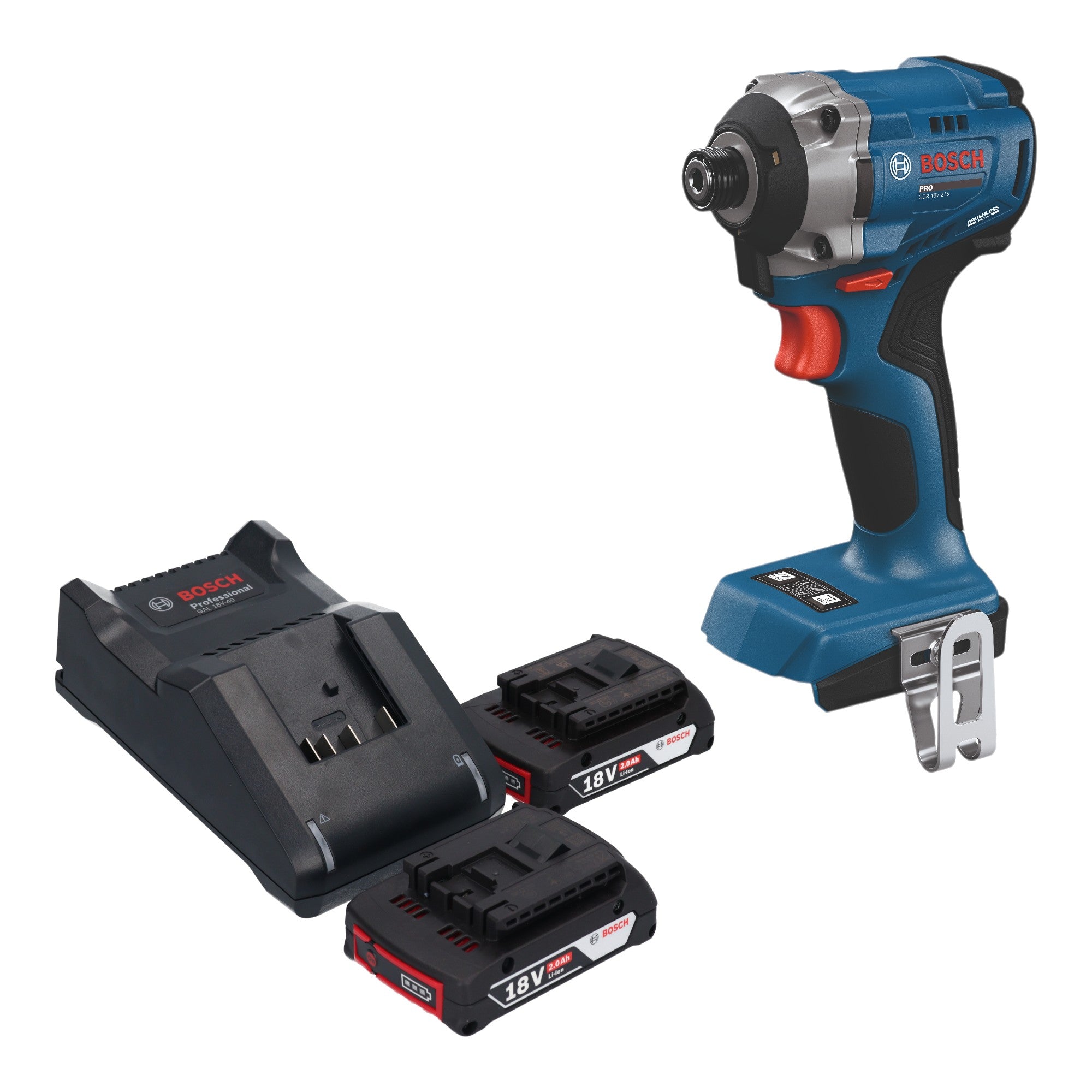 Bosch GDR 18V 215 Professional Akku Drehschlagschrauber 18 V 215 Nm 1 4 Brushless 2x Akku 2 0 Ah Ladegeraet 0 - toolbrothers