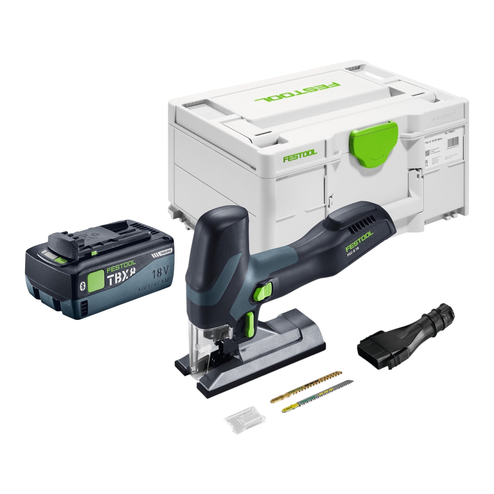 Festool PSC E 18 EB Basic Akku Pendelstichsaege 18 V 40 mm 1x Akku 8 0 Ah Systainer ohne Ladegeraet 0 - toolbrothers