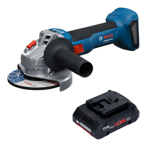 Amoladora angular a batería Bosch GWS 18V-8 Professional de 18 V y 125 mm sin escobillas + 1 batería ProCORE de 4,0 Ah - sin cargador