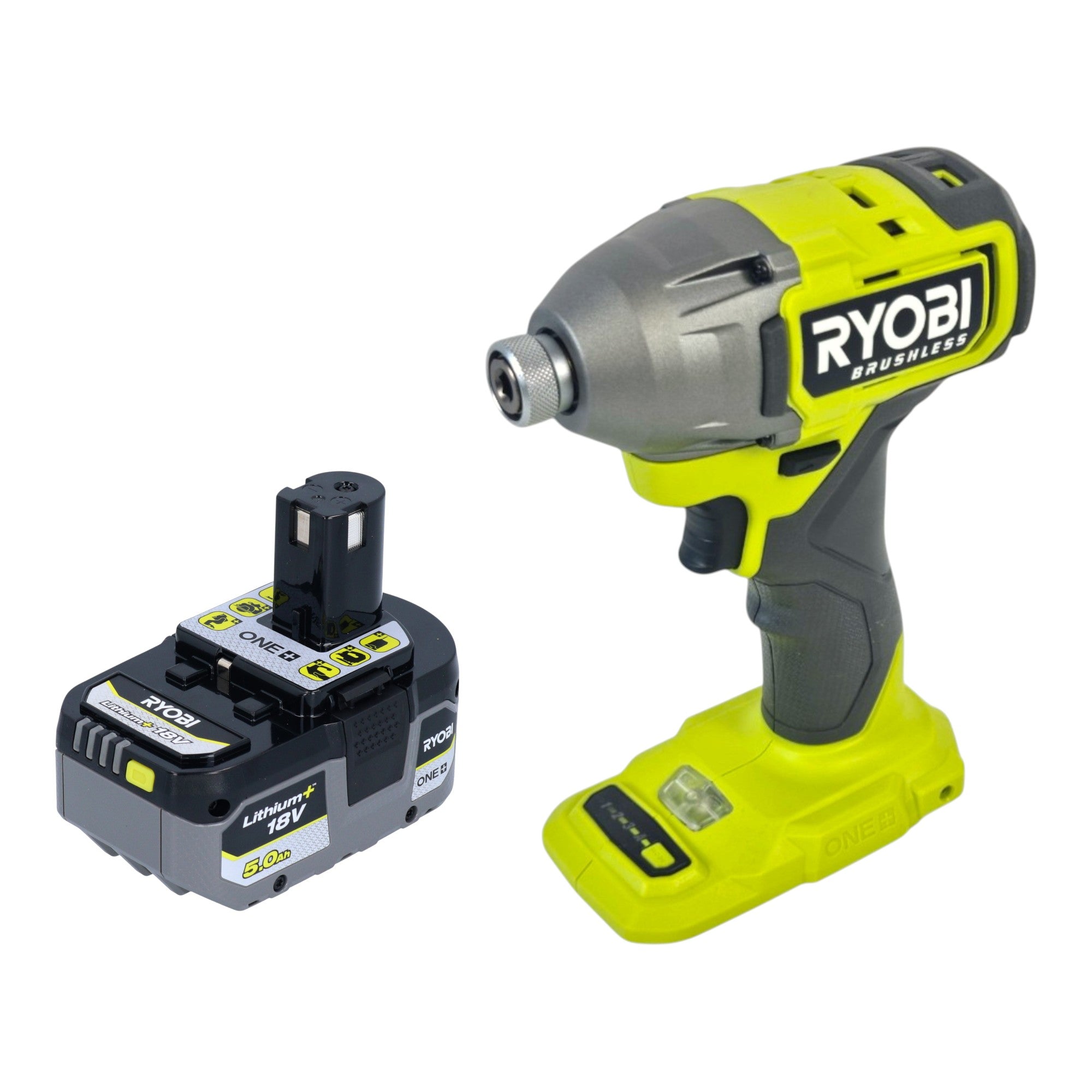 RYOBI RID18BL 0 Akku Schlagschrauber 18 V 300 Nm 1 4 Brushless 1x Akku 5 0 Ah ohne Ladegeraet 0 - toolbrothers