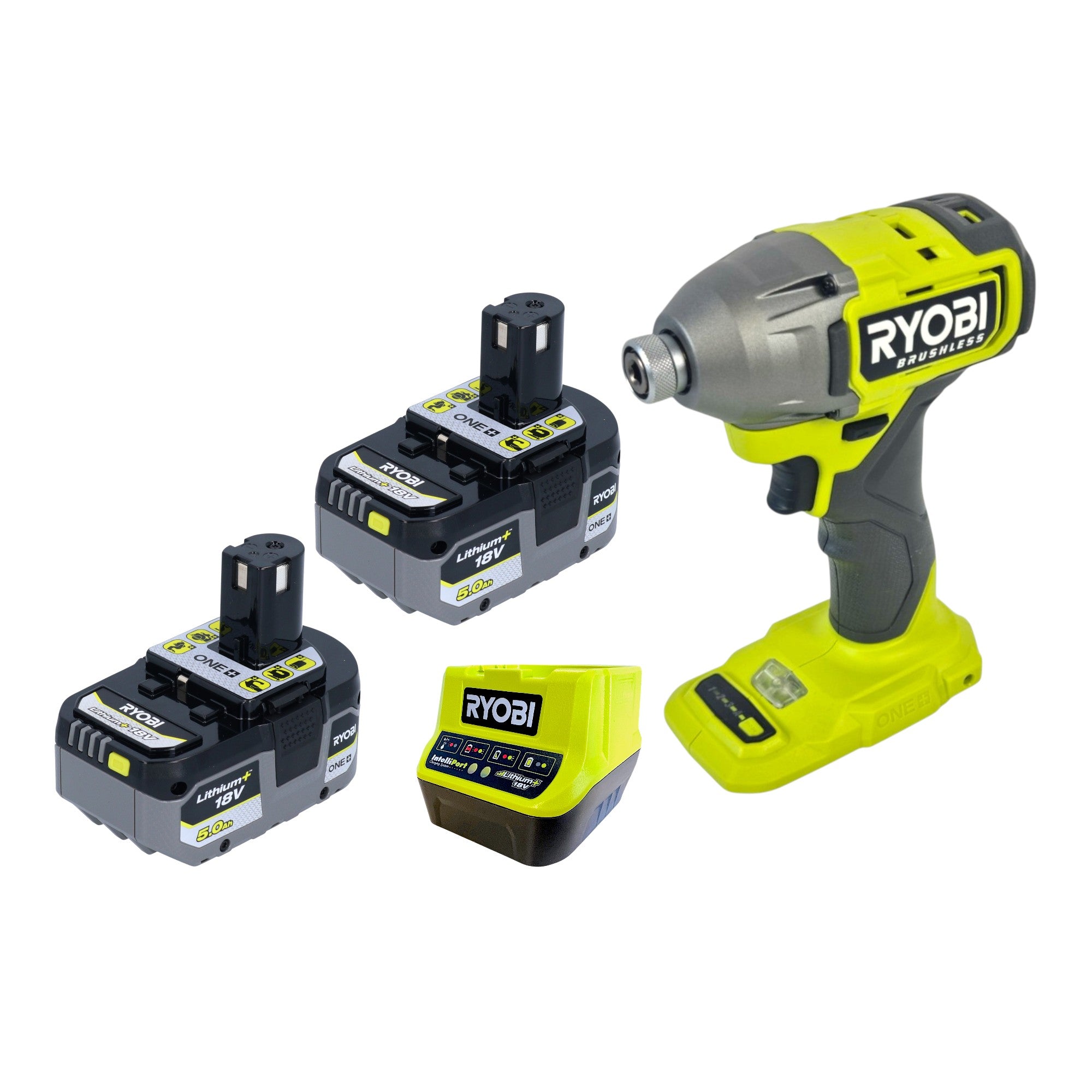 RYOBI RID18BL 0 Akku Schlagschrauber 18 V 300 Nm 1 4 Brushless 2x Akku 5 0 Ah Ladegeraet 0 - toolbrothers