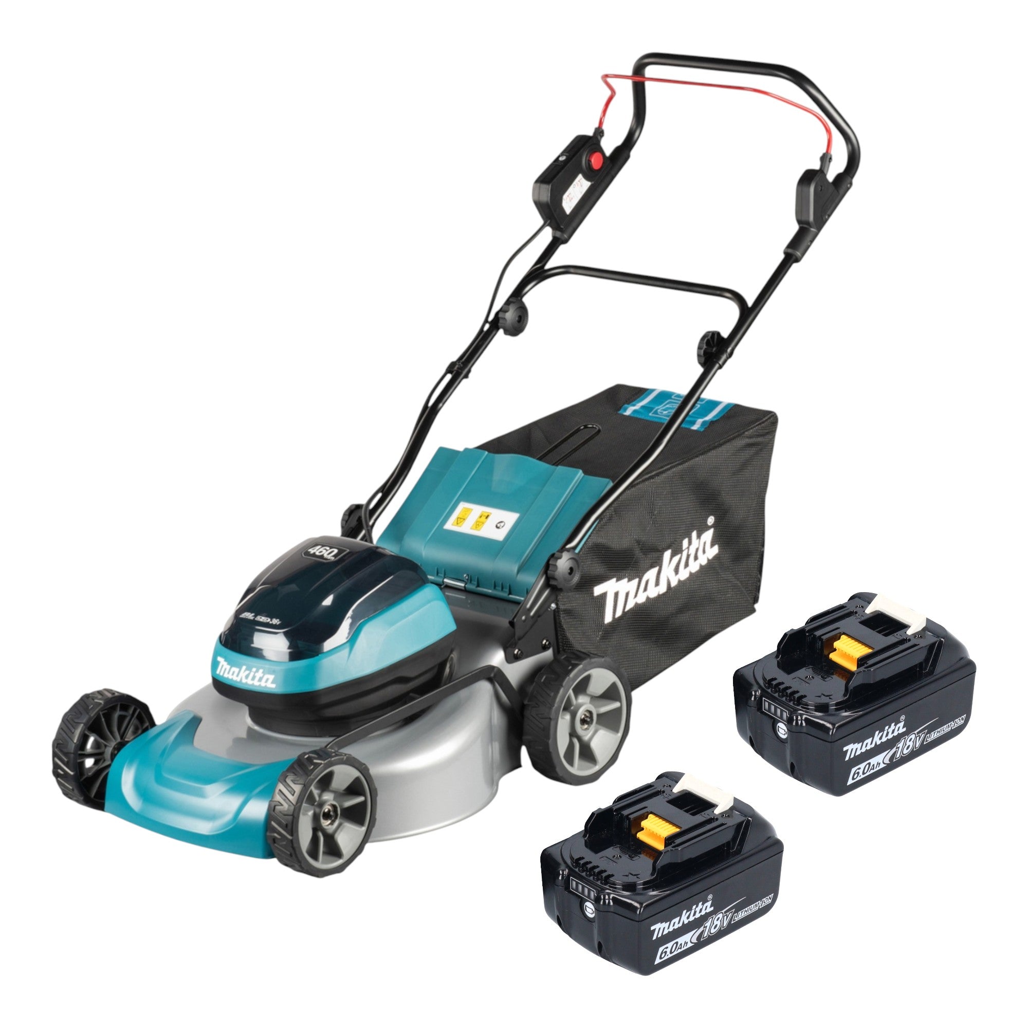 Makita DLM 466 G2 Akku Rasenmaeher 36 V 2x 18 V 46 cm Brushless 2x Akku 6 0 Ah ohne Ladegeraet 0 - toolbrothers