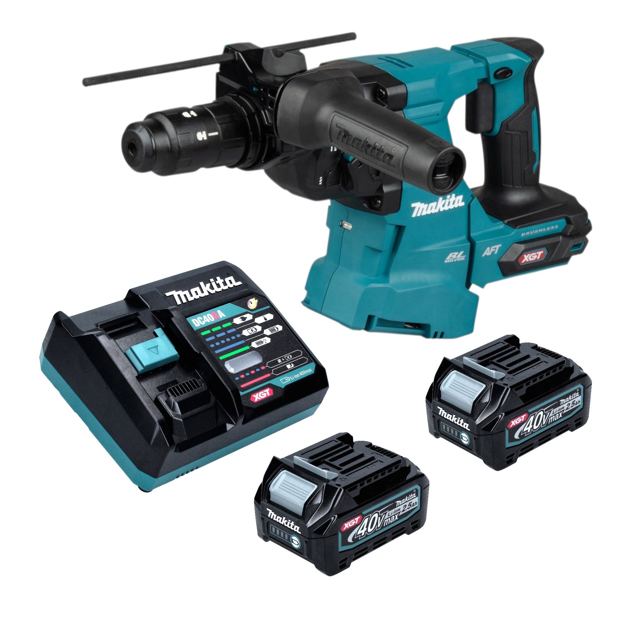 Makita HR 012 GD201 Akku Kombihammer 40 V max 3 3 J SDS plus Brushless 2x Akku 2 5 Ah Ladegeraet 0 - toolbrothers