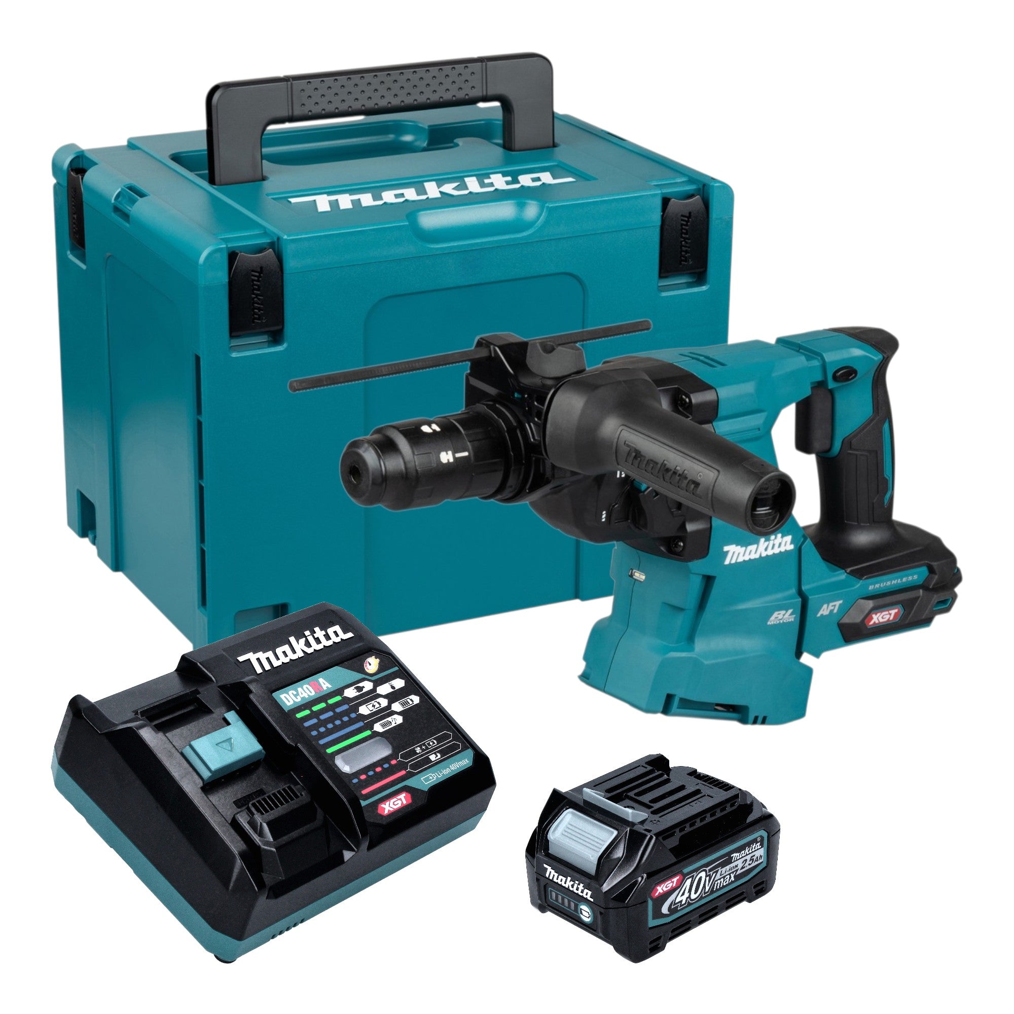 Makita HR 012 GD101 Akku Kombihammer 40 V max 3 3 J SDS plus Brushless 1x Akku 2 5 Ah Ladegeraet Makpac 0 - toolbrothers