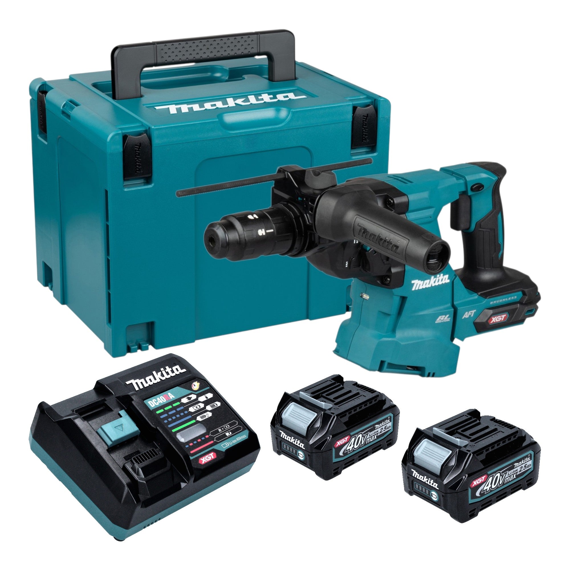 Makita HR 012 GD201 Akku Kombihammer 40 V max 3 3 J SDS plus Brushless 2x Akku 2 5 Ah Ladegeraet Makpac 0 - toolbrothers