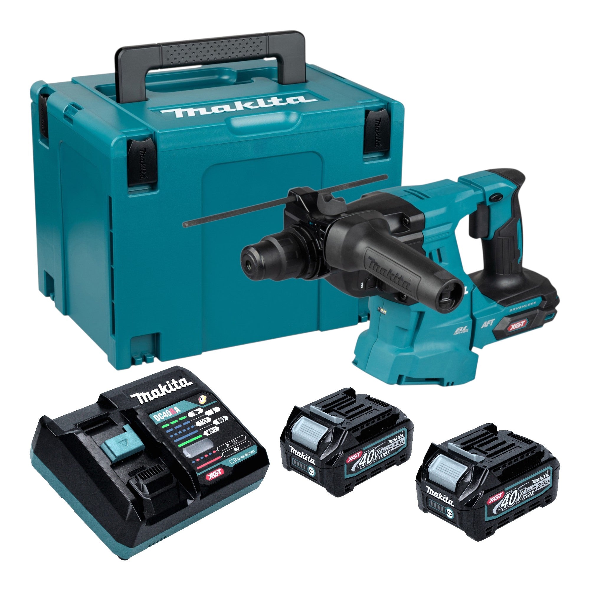 Makita HR 011 GD201 Akku Kombihammer 40 V max 3 3 J SDS plus Brushless 2x Akku 2 5 Ah Ladegeraet Makpac 0 - toolbrothers