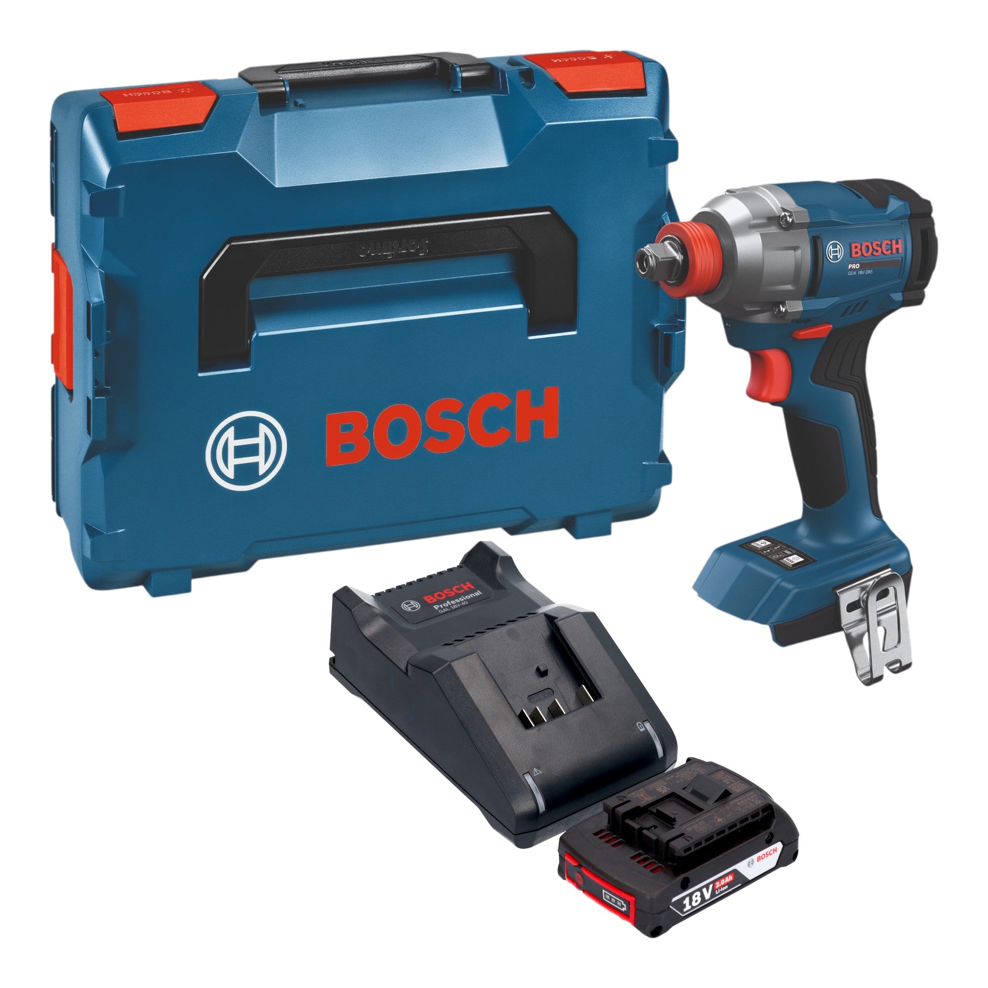Bosch GDX 18V 285 Professional Akku Drehschlagschrauber 18 V 285 Nm 1x Akku 2 0 Ah Ladegeraet L Boxx 0 - toolbrothers