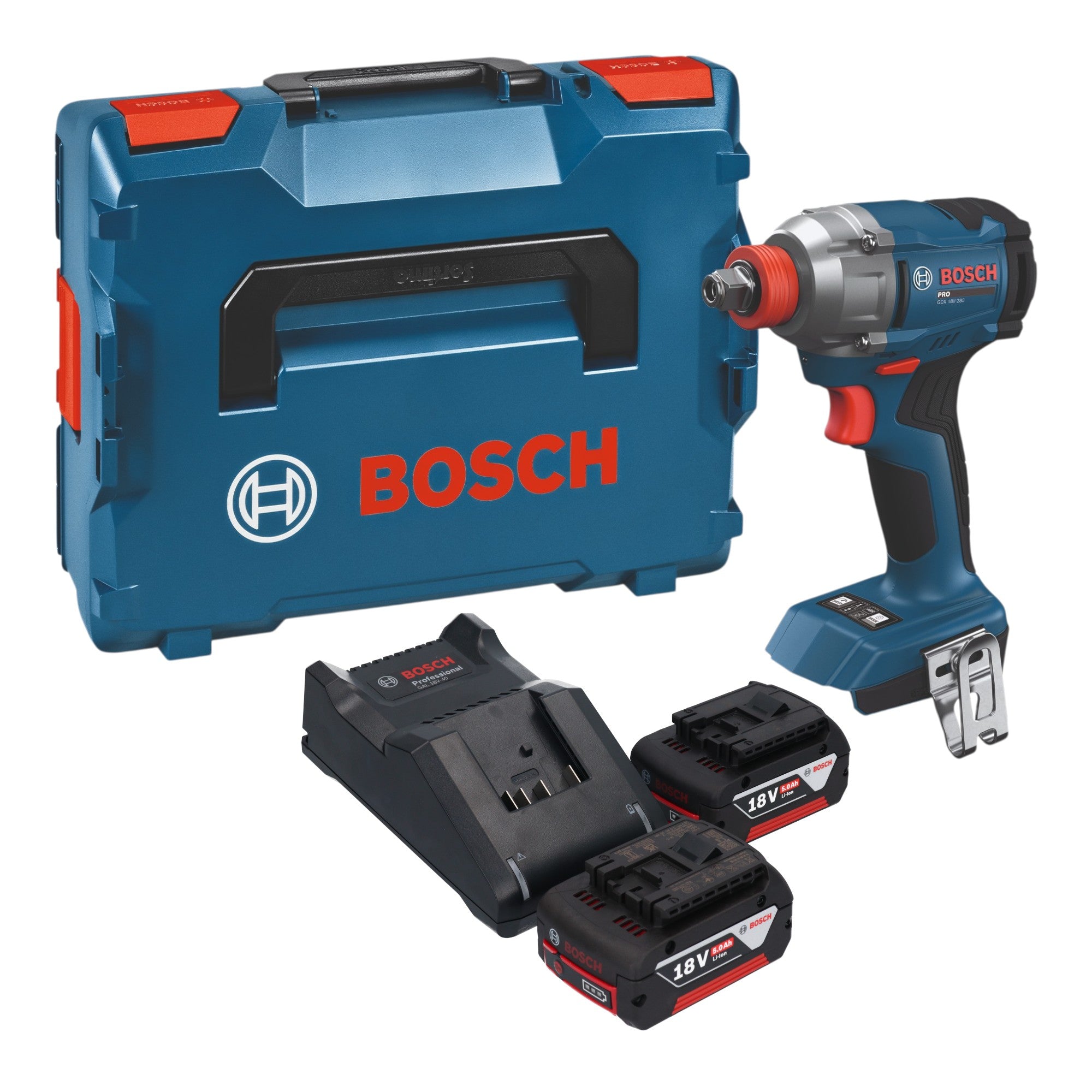 Bosch GDX 18V 285 Professional Akku Drehschlagschrauber 18 V 285 Nm 2x Akku 5 0 Ah Ladegeraet L Boxx 0 - toolbrothers