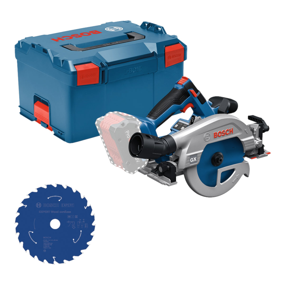 Sierra circular a batería Bosch GKS 18V-57-2 GX Professional 18 V 165 mm (0615A500DZ) sin escobillas + L-Boxx - sin batería, sin cargador