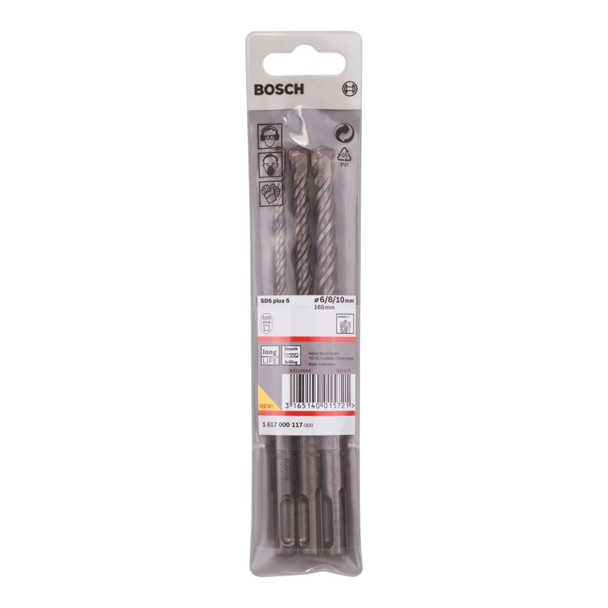 Bosch SDS plus 5 Hammerbohrer Set 3 teilig 6 8 10 mm 1617000117 fuer Bohrhaemmer 0 - toolbrothers
