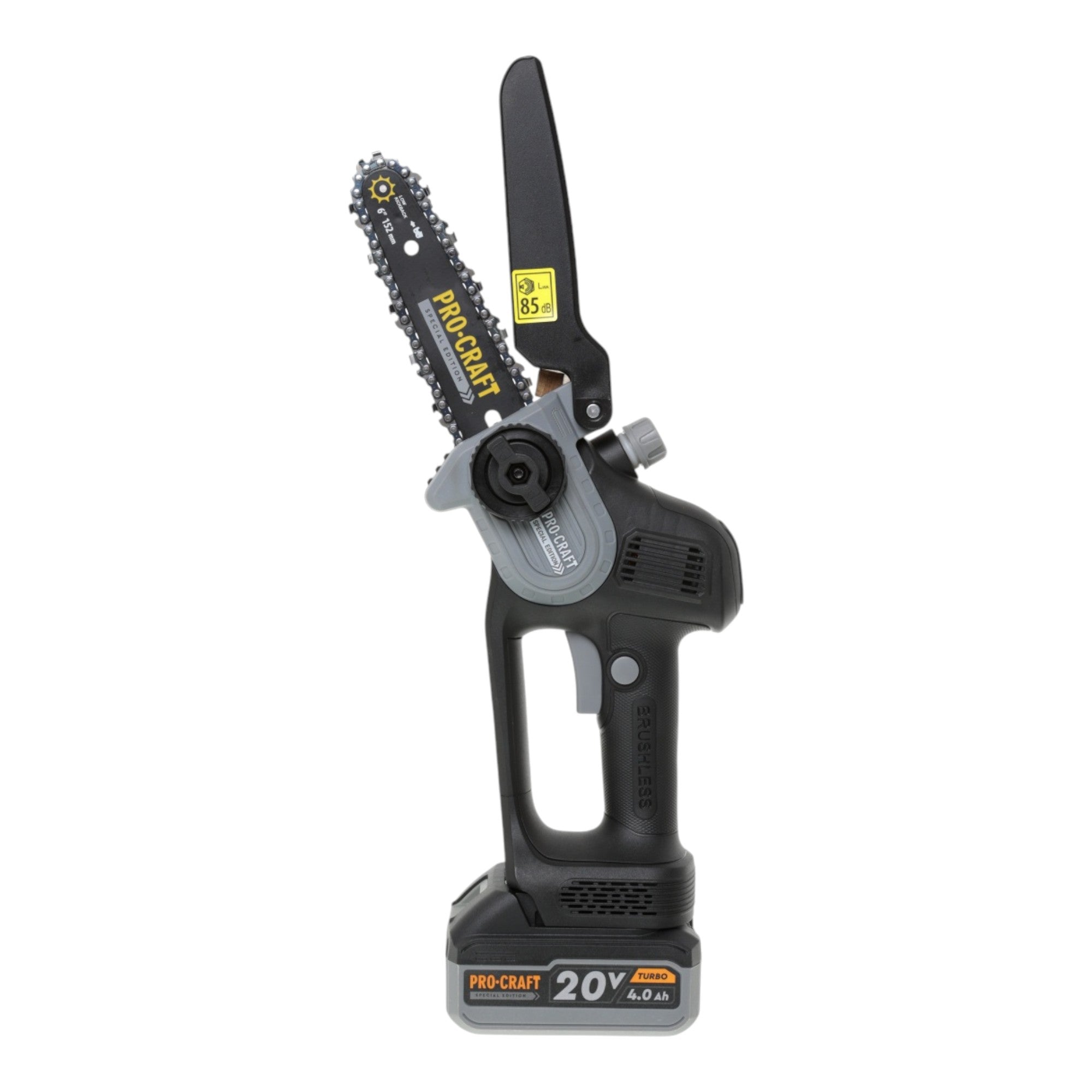 Procraft PS210SET Akku Garten Werkzeug Set Black Edition CCS20 Mini Kettensaege CP20 Gartenschere 20V Brushless 2x Akku 2 0 4 0 Ah Ladegeraet 1 - toolbrothers