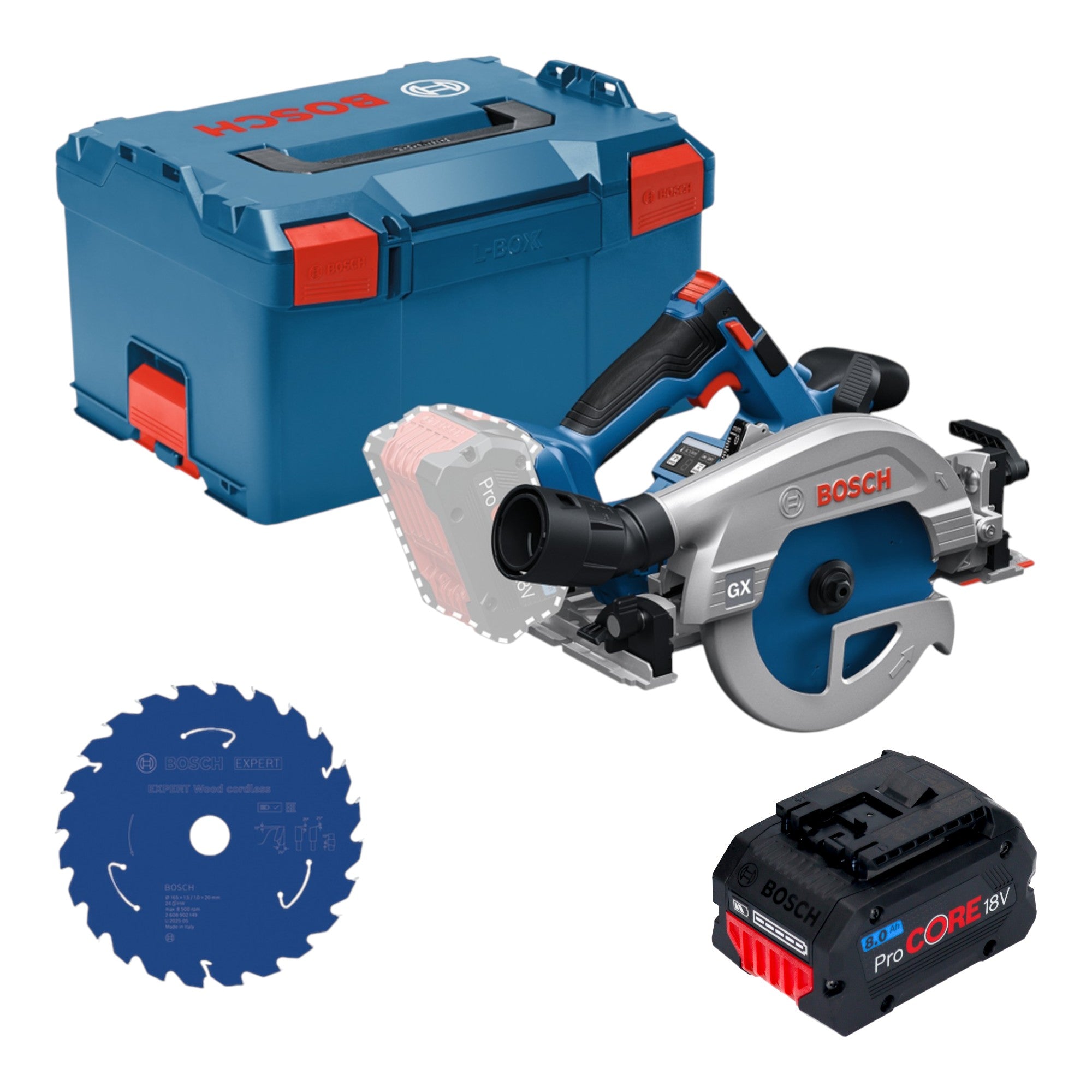 Bosch GKS 18V 57 2 GX Professional Akku Kreissaege 18 V 165 mm Brushless 1x ProCORE Akku 8 0 Ah L Boxx ohne Ladegeraet 0 - toolbrothers