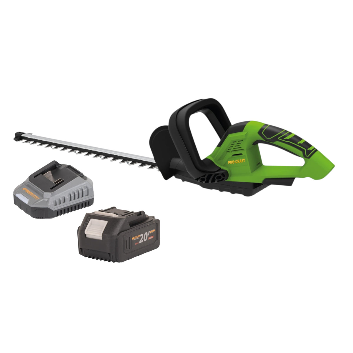 Procraft PZA24bb cortasetos a batería 20 V 510 mm sin escobillas + 1 batería de 4,0 Ah + cargador