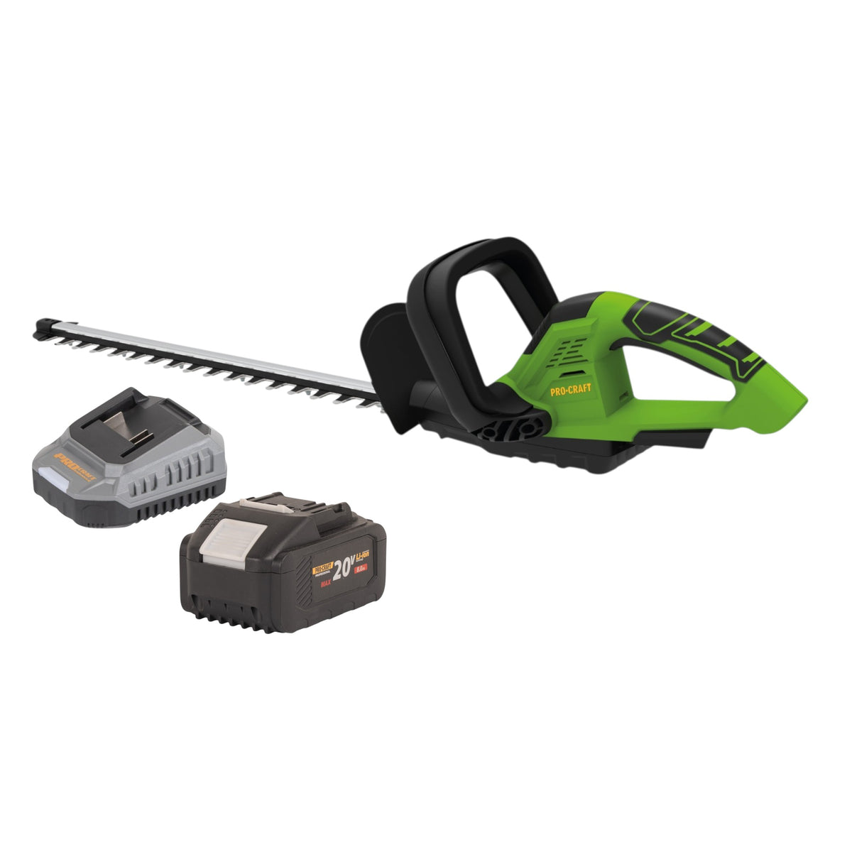 Procraft PZA24bb cortasetos a batería 20 V 510 mm sin escobillas + 1 batería de 8,0 Ah + cargador