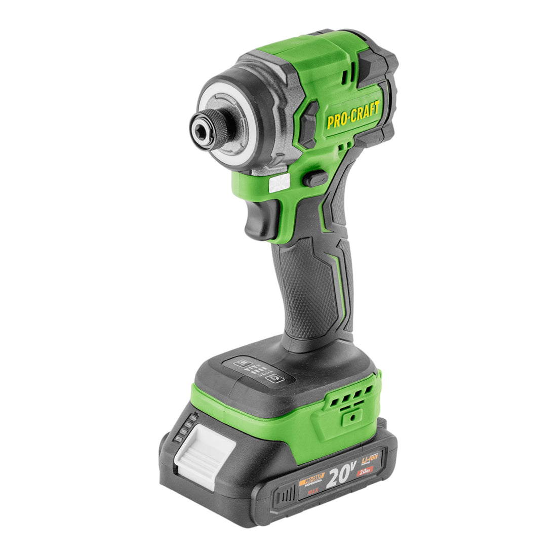 Atornillador de impacto a batería Procraft PS25-1B-C 20 V 230 Nm 1/4" sin escobillas + 1 batería de 2,0 Ah + cargador + maletín