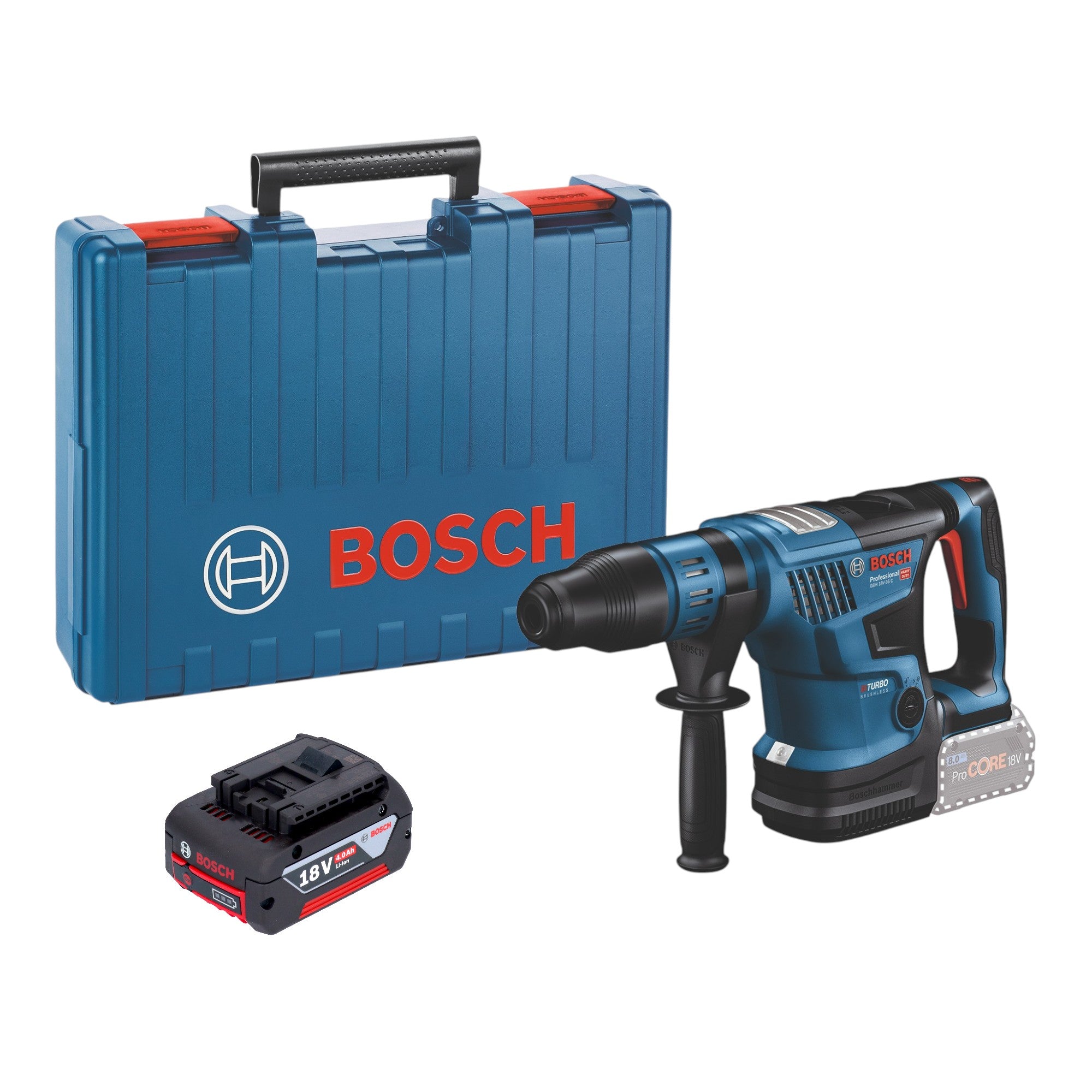 Bosch GBH 18V 36 C Professional Akku Bohrhammer 18 V 7 J SDS max Brushless 1x Akku 4 0 Ah Koffer ohne Ladegeraet 0 - toolbrothers