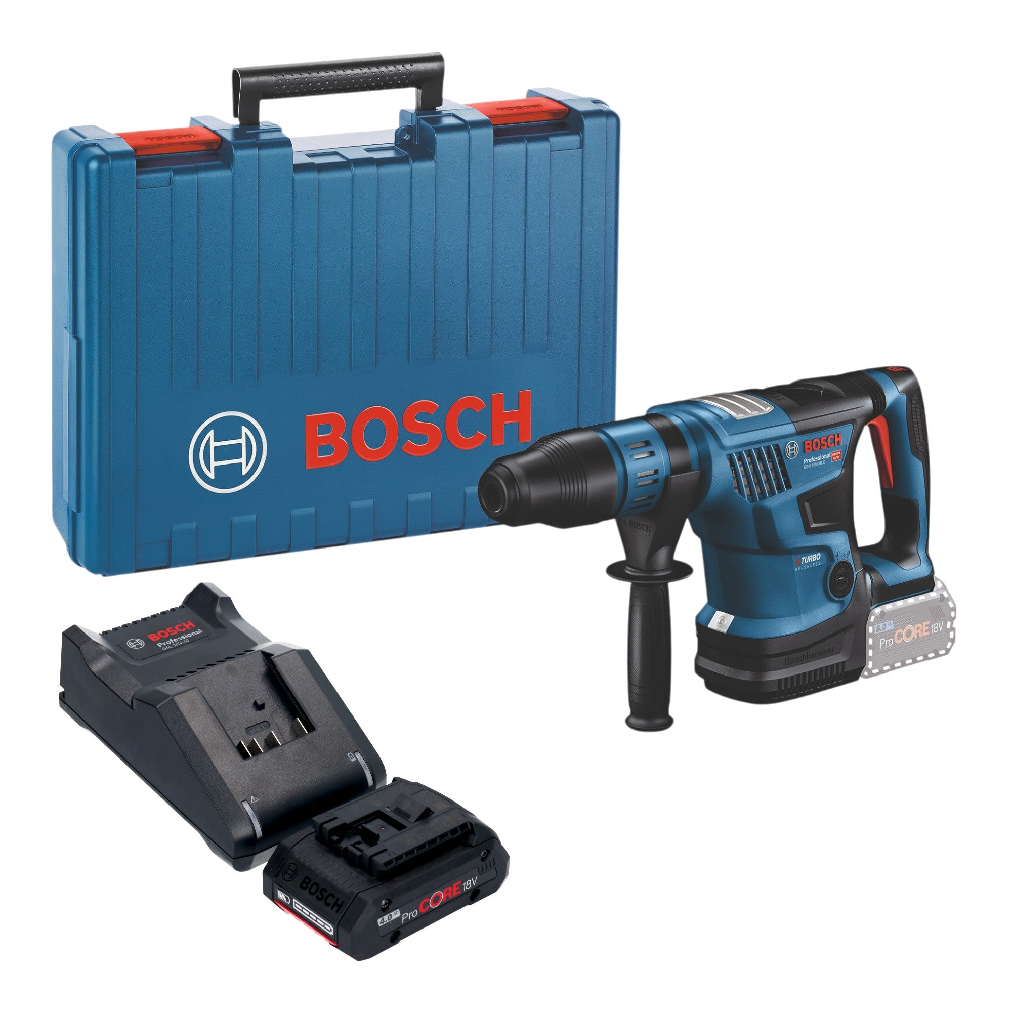 Bosch GBH 18V 36 C Professional Akku Bohrhammer 18 V 7 J SDS max Brushless 1x ProCORE Akku 4 0 Ah Ladegeraet Koffer 0 - toolbrothers