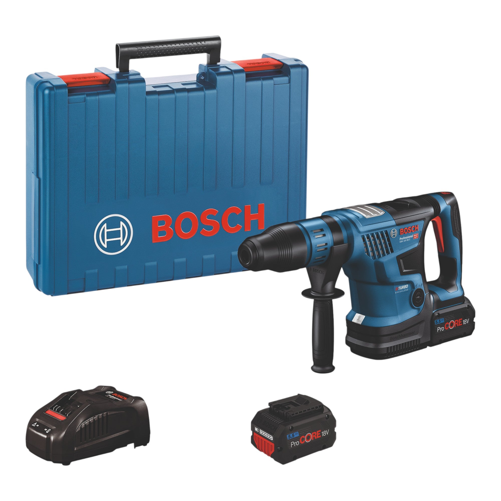 Bosch GBH 18V 36 C Professional Akku Bohrhammer 18 V 7 J SDS max 0611915003 Brushless 2x ProCORE Akku 5 5 Ah Ladegeraet Koffer 0 - toolbrothers