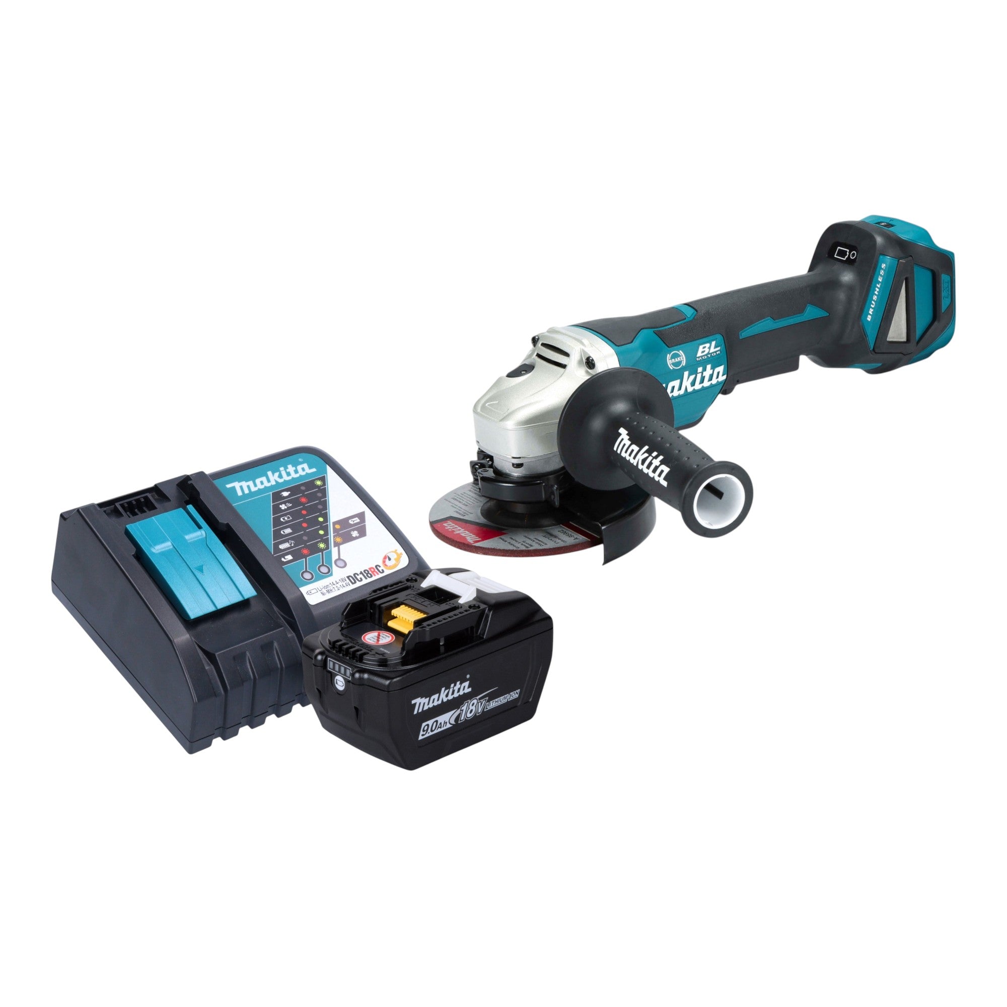Makita DGA 517 Z Akku Winkelschleifer 18 V 125 mm Brushless 1x Akku 9 0 Ah Ladegeraet 0 - toolbrothers