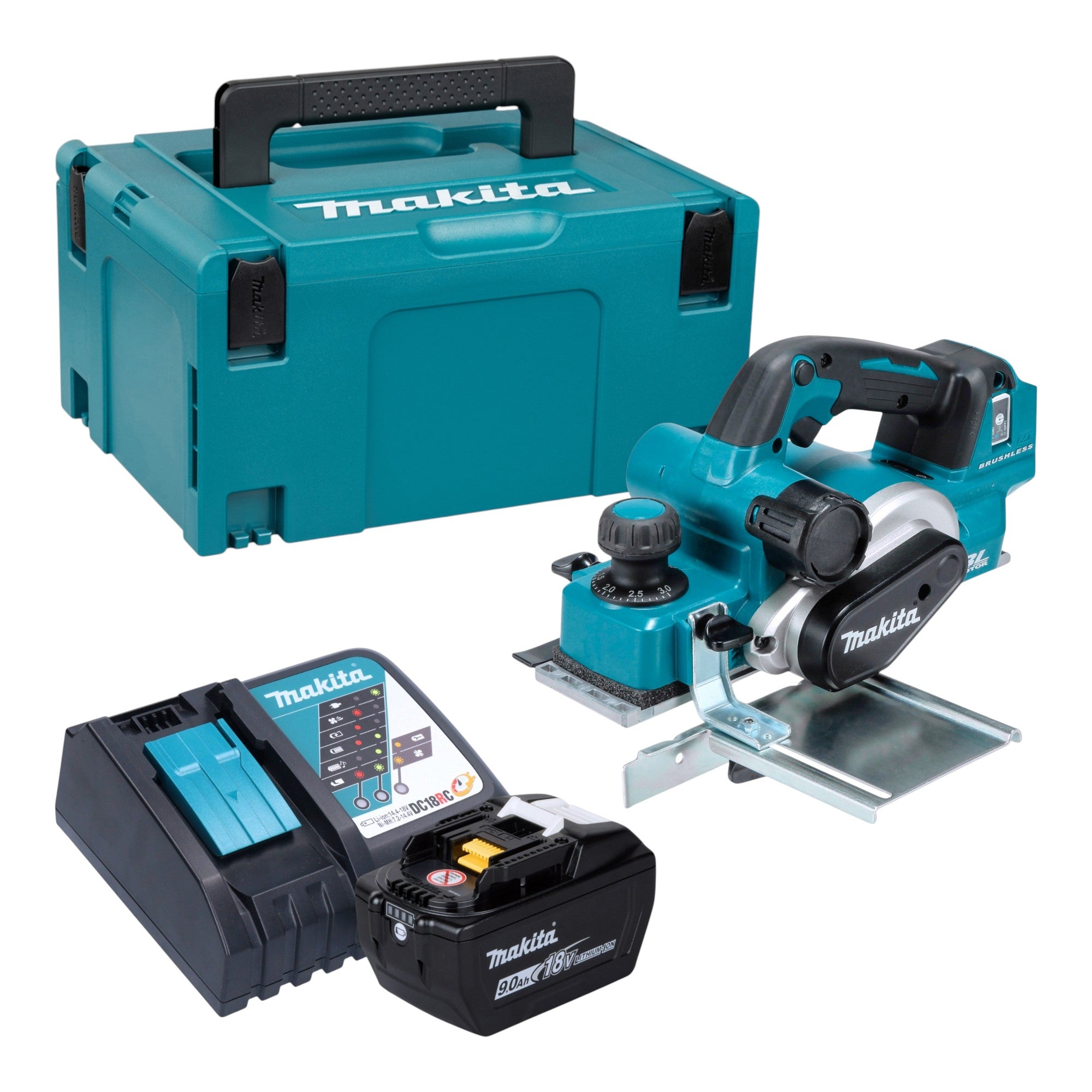Makita DKP 181 Z Akku Hobel 18 V 82 mm Brushless 1x Akku 9 0 Ah Ladegeraet Makpac 0 - toolbrothers