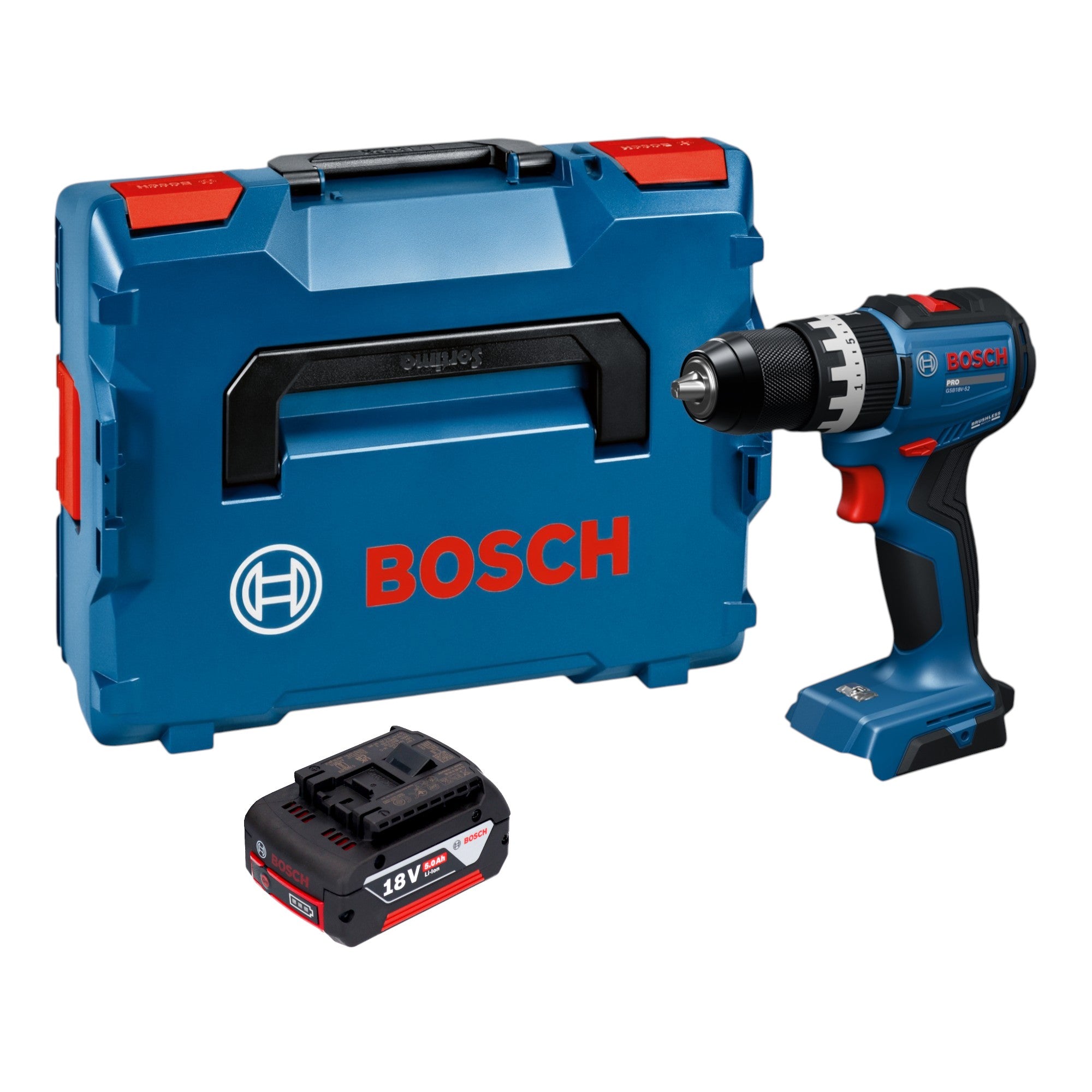 Bosch GSB 18V 52 Professional Akku Schlagbohrschrauber 18 V 70 Nm Brushless 1x Akku 5 0 Ah L Boxx ohne Ladegeraet 0 - toolbrothers