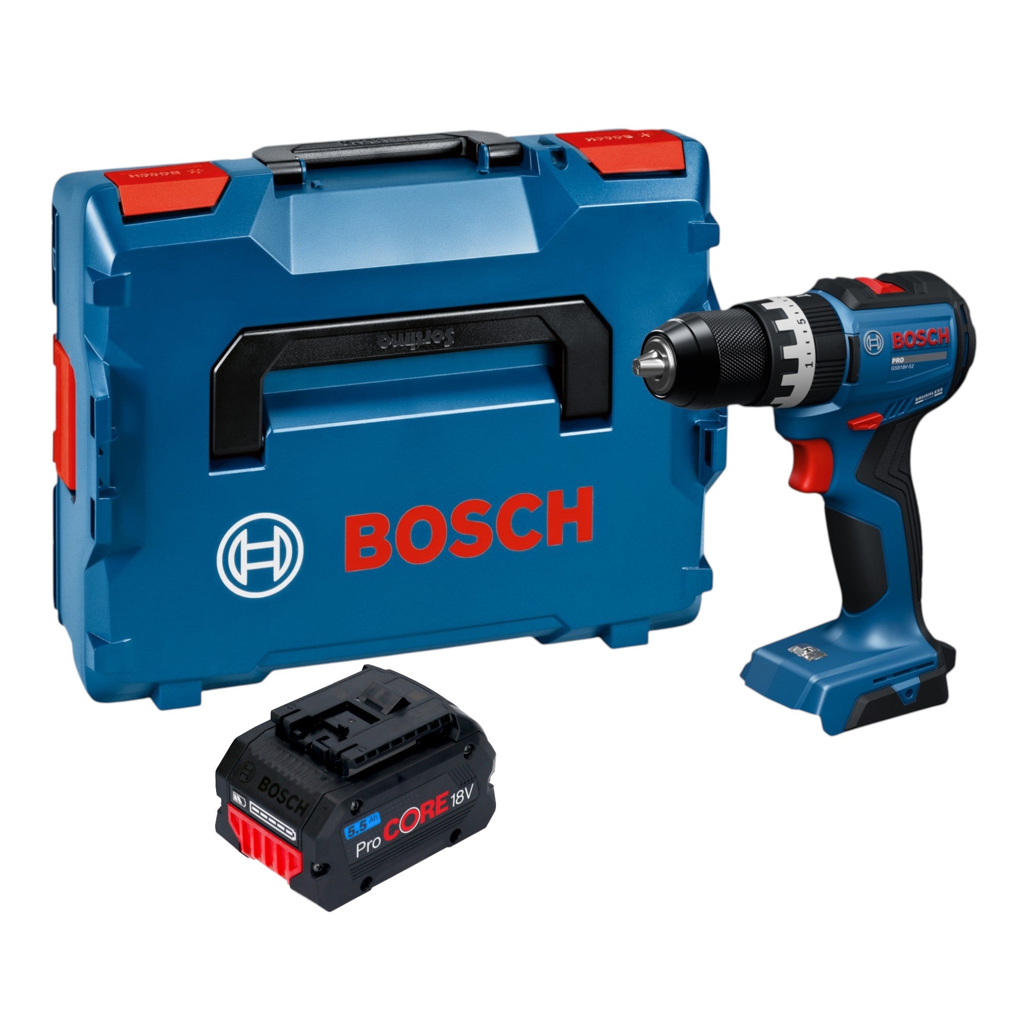 Bosch GSB 18V 52 Professional Akku Schlagbohrschrauber 18 V 70 Nm Brushless 1x ProCORE Akku 5 5 Ah L Boxx ohne Ladegeraet 0 - toolbrothers