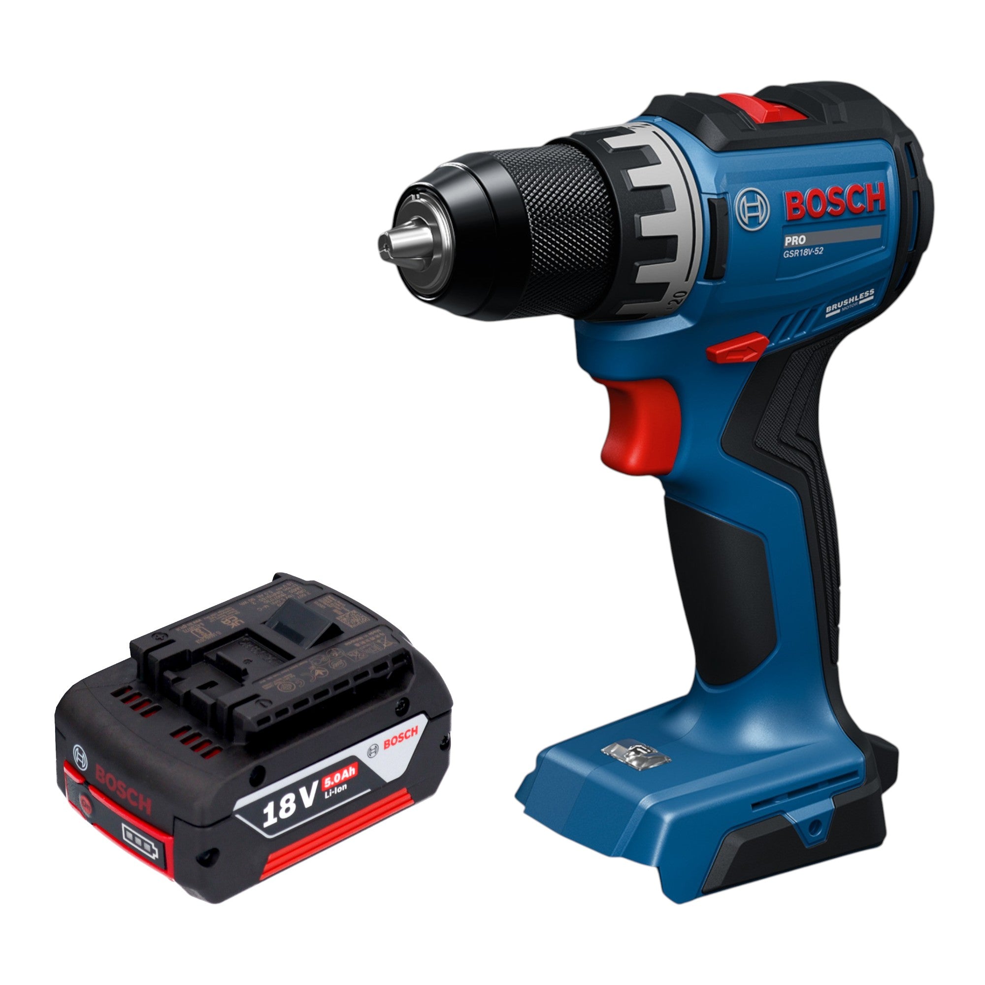 Bosch GSR 18V 52 Professional Akku Bohrschrauber 18 V 70 Nm Brushless 1x Akku 5 0 Ah ohne Ladegeraet 0 - toolbrothers