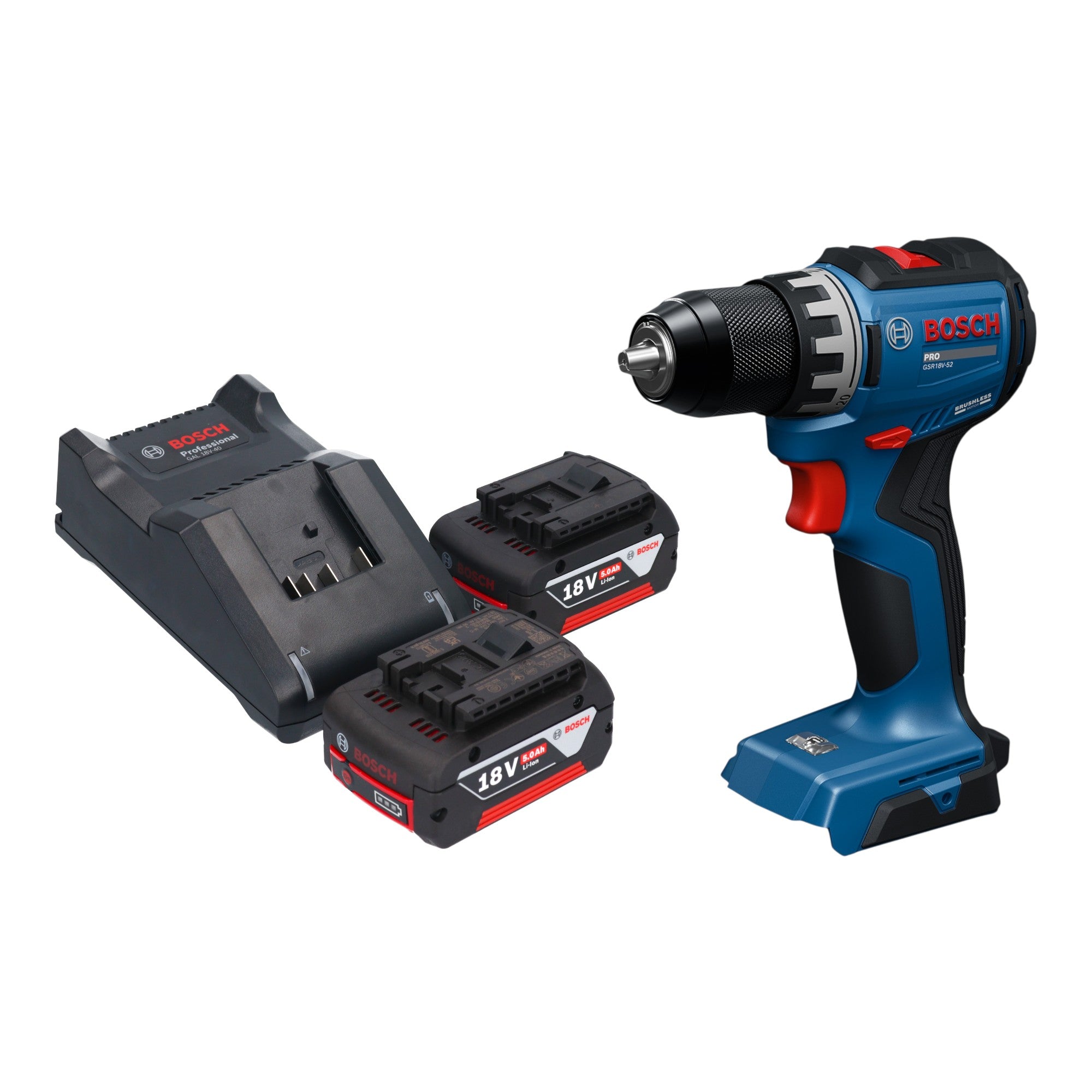 Bosch GSR 18V 52 Professional Akku Bohrschrauber 18 V 70 Nm Brushless 2x Akku 5 0 Ah Ladegeraet 0 - toolbrothers