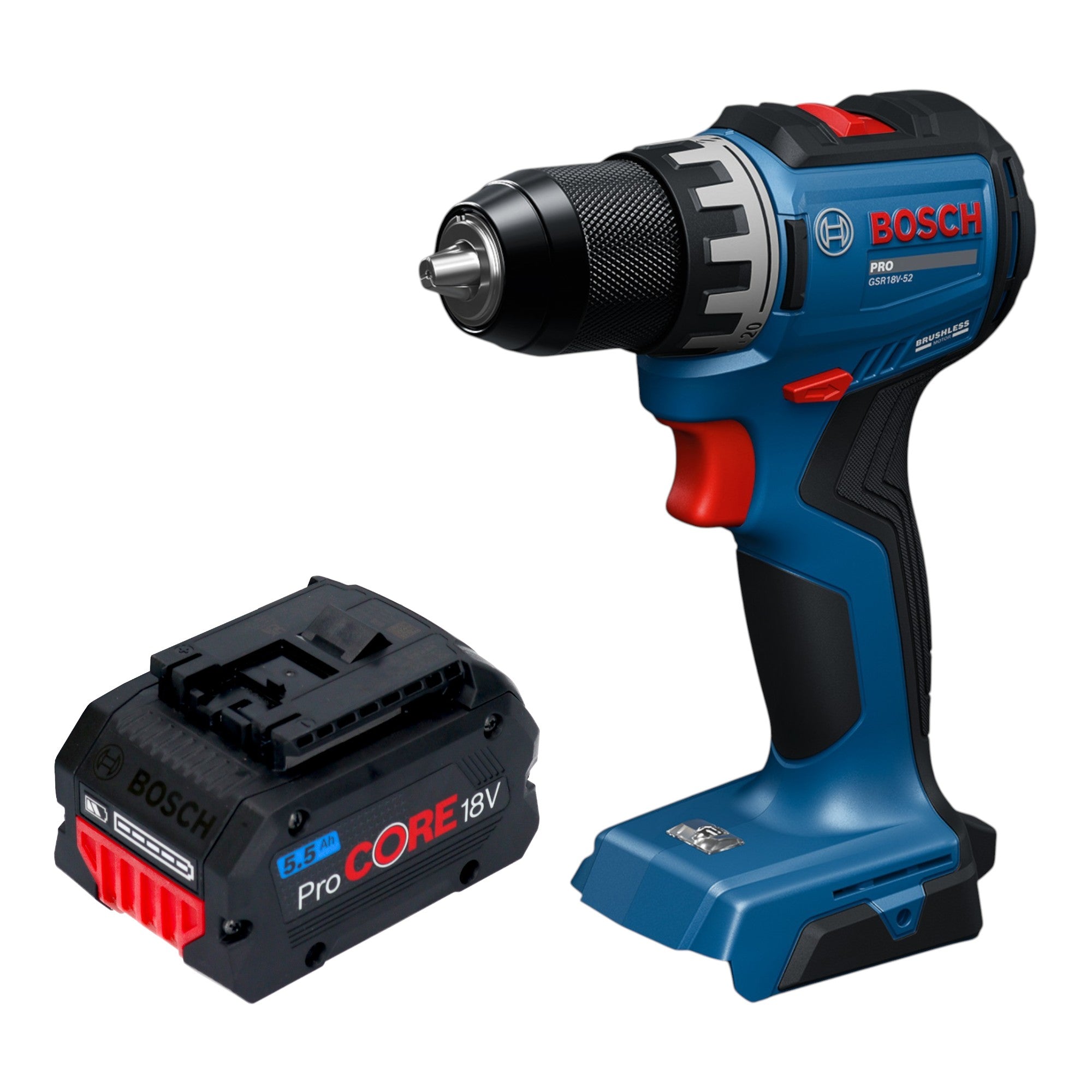 Bosch GSR 18V 52 Professional Akku Bohrschrauber 18 V 70 Nm Brushless 1x ProCORE Akku 5 5 Ah ohne Ladegeraet 0 - toolbrothers