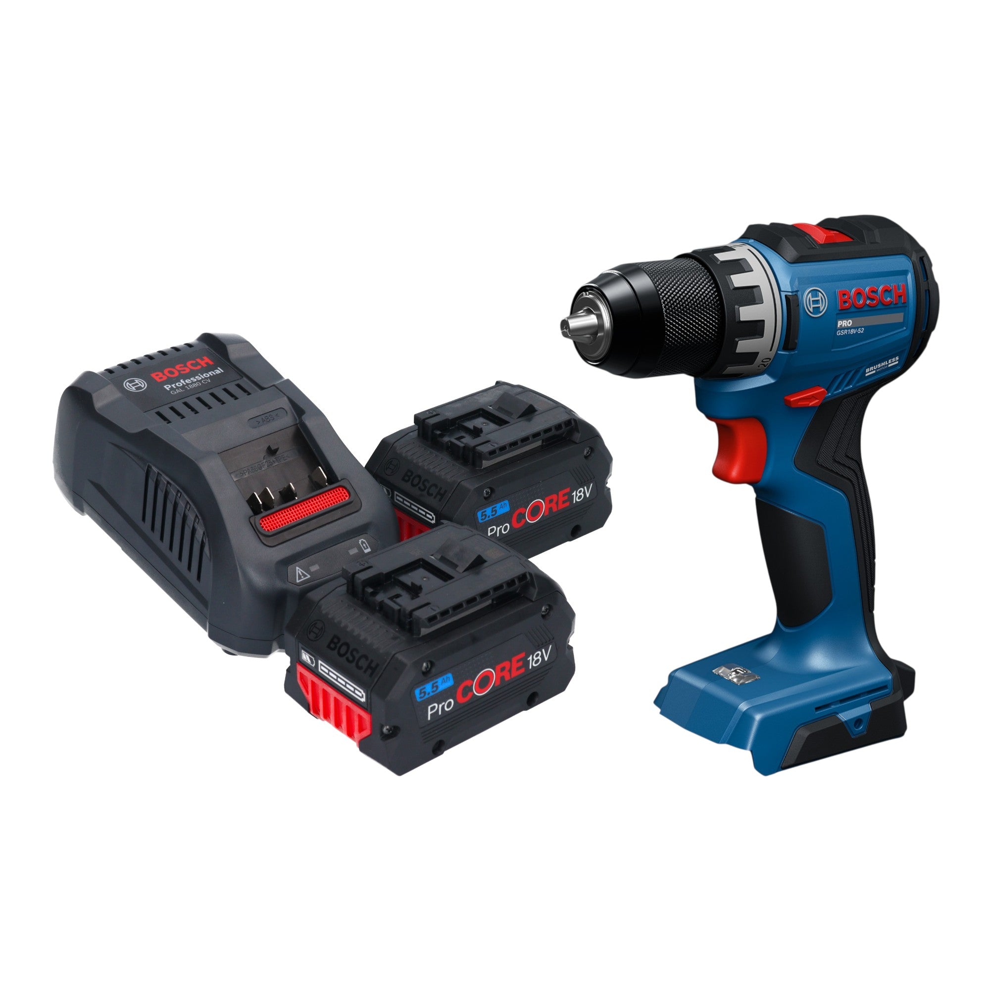 Bosch GSR 18V 52 Professional Akku Bohrschrauber 18 V 70 Nm Brushless 2x ProCORE Akku 5 5 Ah Ladegeraet 0 - toolbrothers
