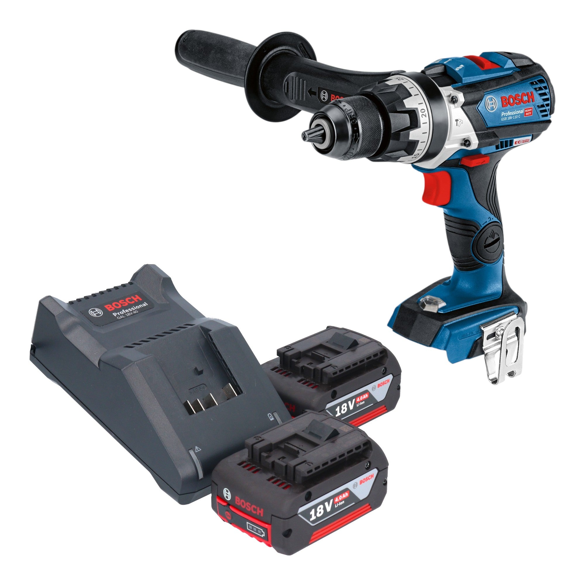 Bosch GSB 18V 110 C Professional Akku Schlagbohrschrauber 18 V 110 Nm Brushless 2x Akku 4 0 Ah Ladegeraet 0 - toolbrothers
