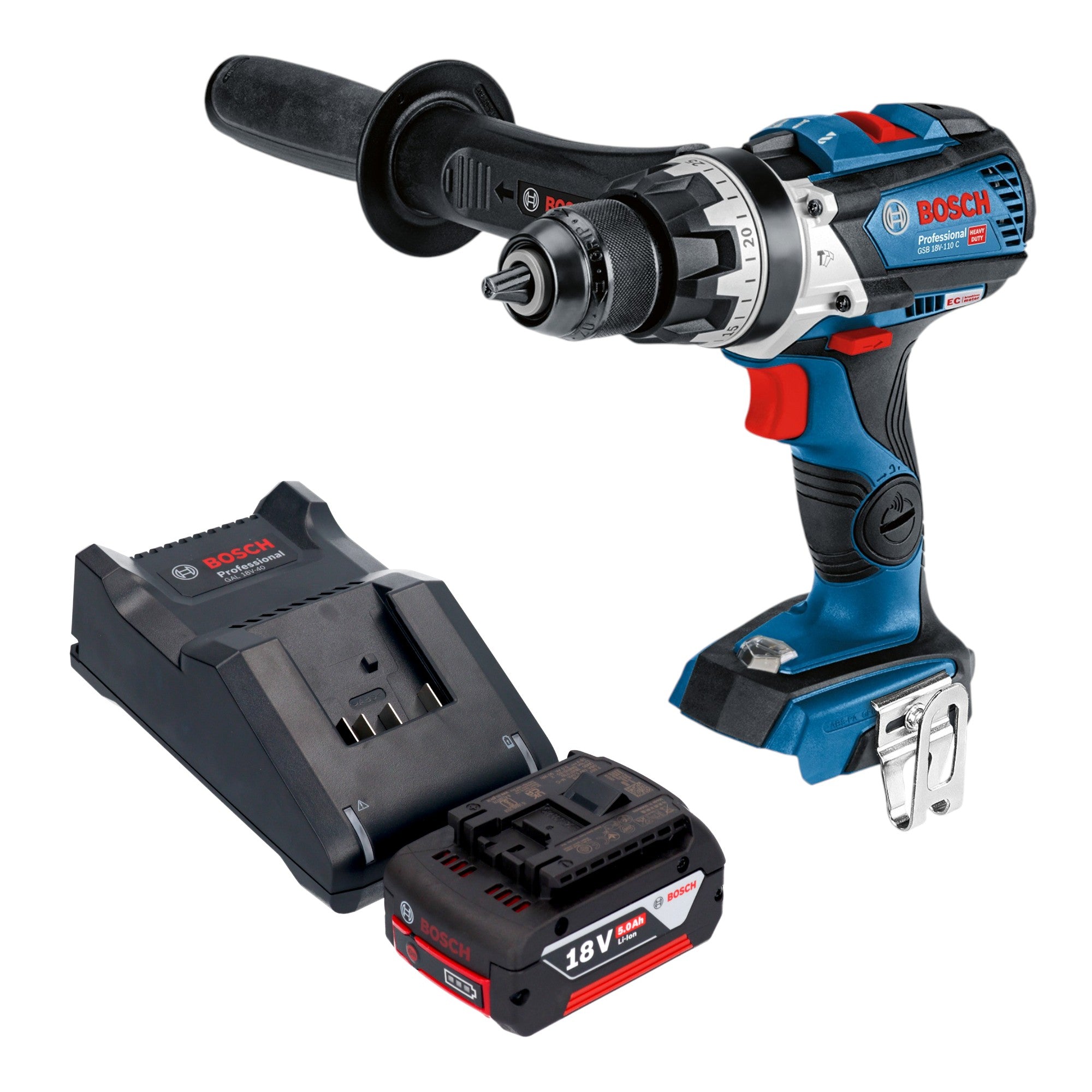 Bosch GSB 18V 110 C Professional Akku Schlagbohrschrauber 18 V 110 Nm Brushless 1x Akku 5 0 Ah Ladegeraet 0 - toolbrothers
