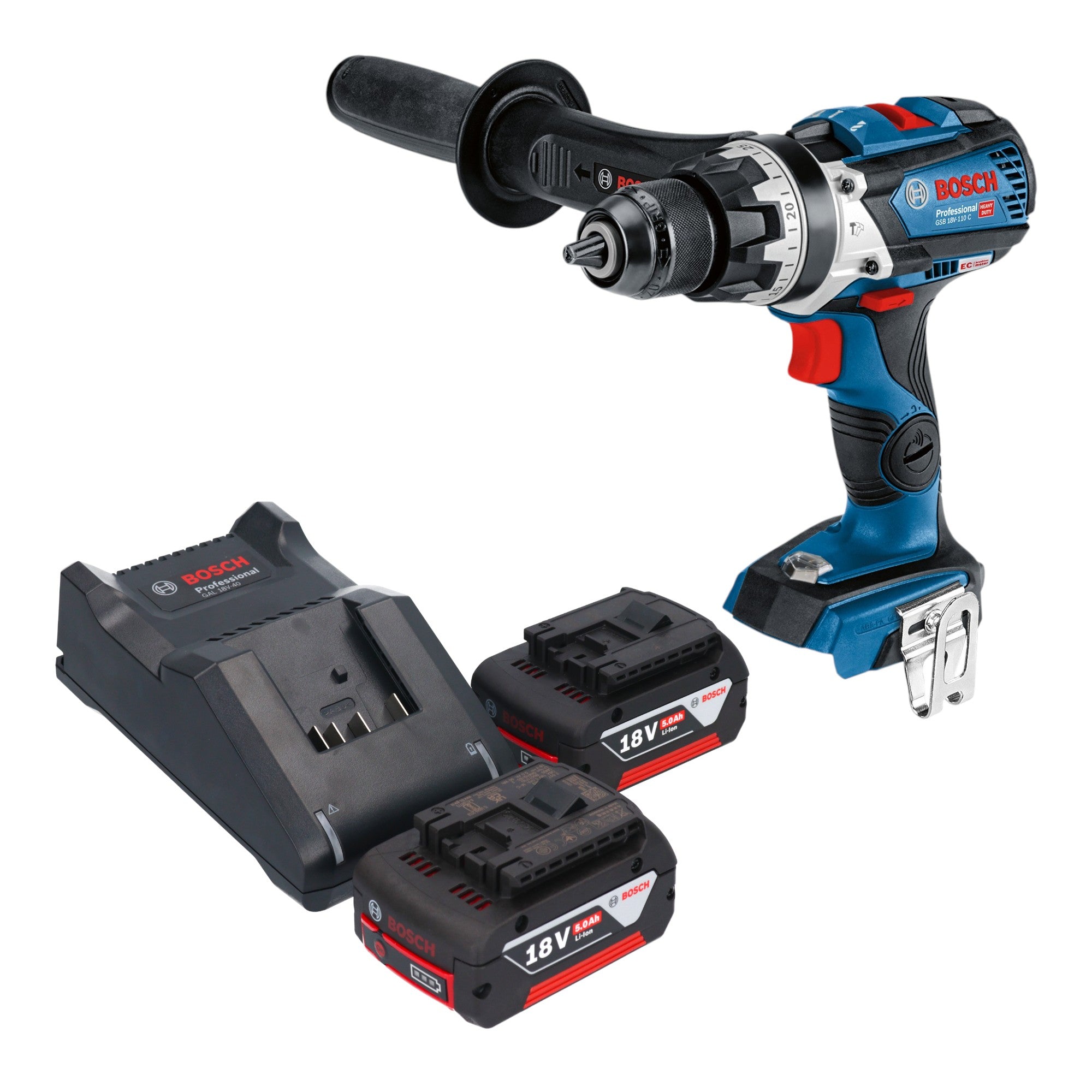 Bosch GSB 18V 110 C Professional Akku Schlagbohrschrauber 18 V 110 Nm Brushless 2x Akku 5 0 Ah Ladegeraet 0 - toolbrothers