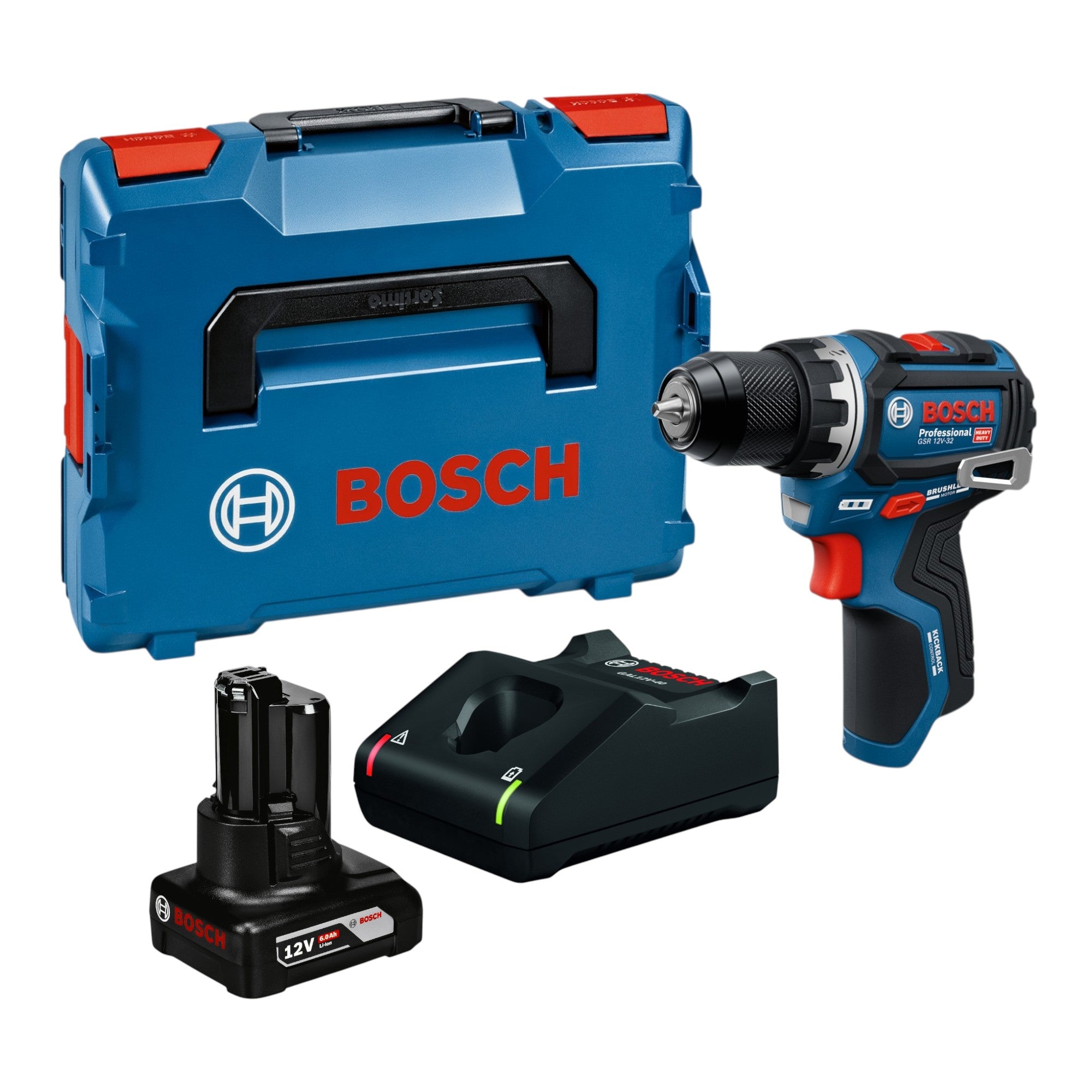 Bosch GSR 12V 32 Professional Akku Bohrschrauber 12 V 32 Nm Brushless 1x Akku 6 0 Ah Ladegeraet L Boxx 0 - toolbrothers